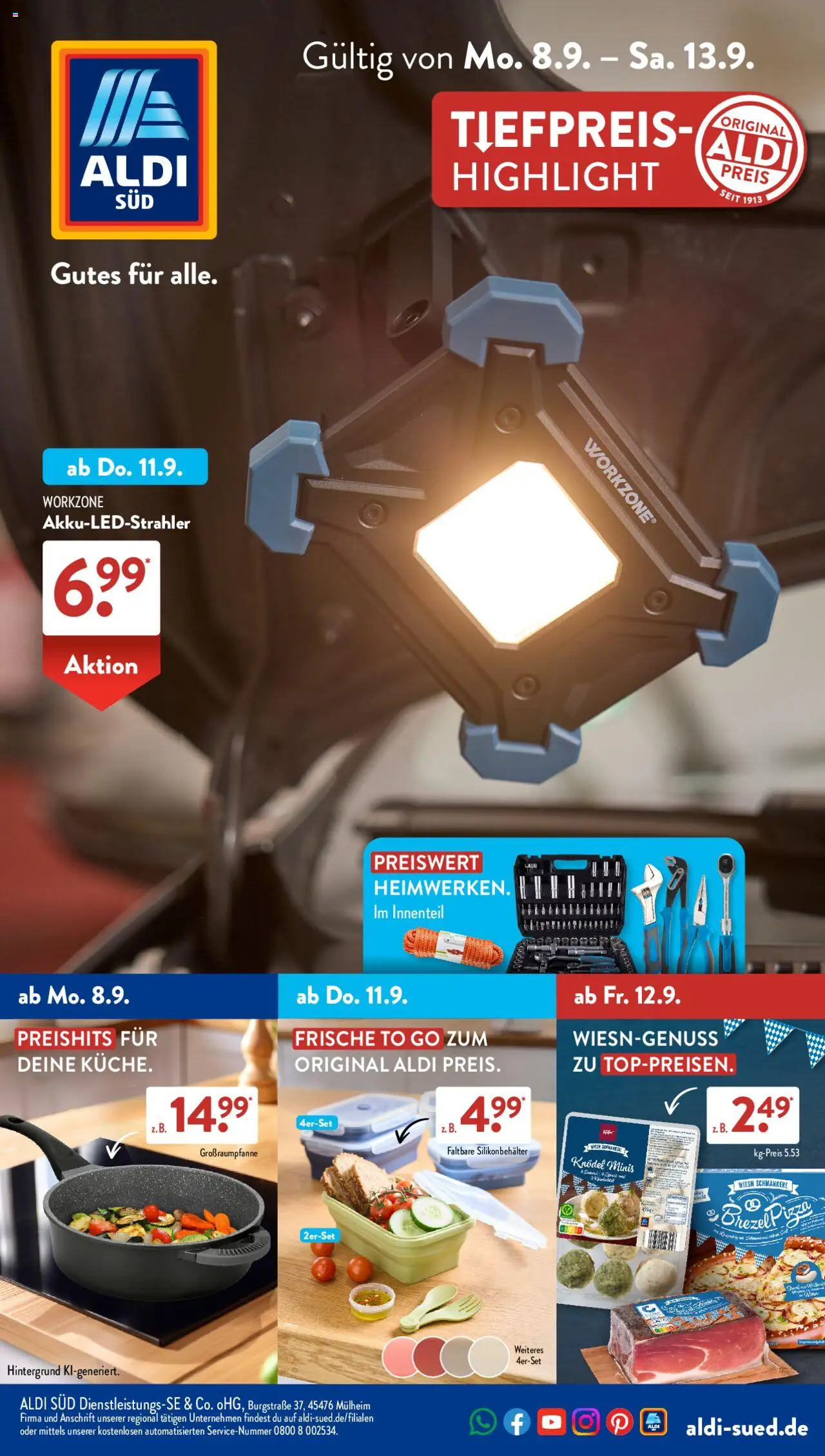 Aldi Süd Prospekt 	 - gültig ab dem 08.09.2025 | Seite: 1