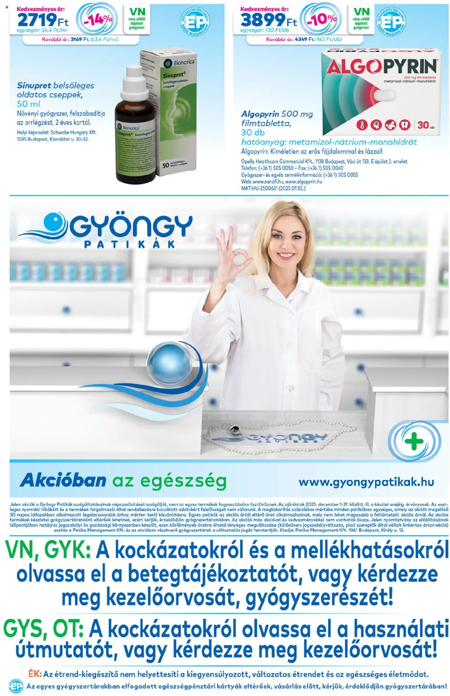 Gyöngy Patikák akciós ujság - amely érvényes a következő dátumtól: 01.12.2025 | Oldal: 20