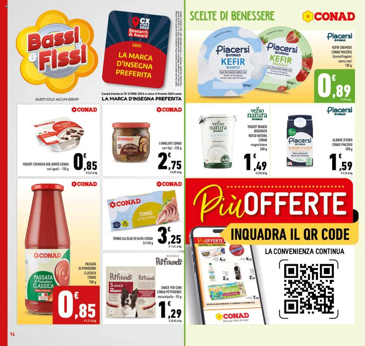 Volantino Conad del 10.09.2025 | Pagina: 14 | Prodotti: Manzo, Passata di pomodoro, Tonno, Melanzane
