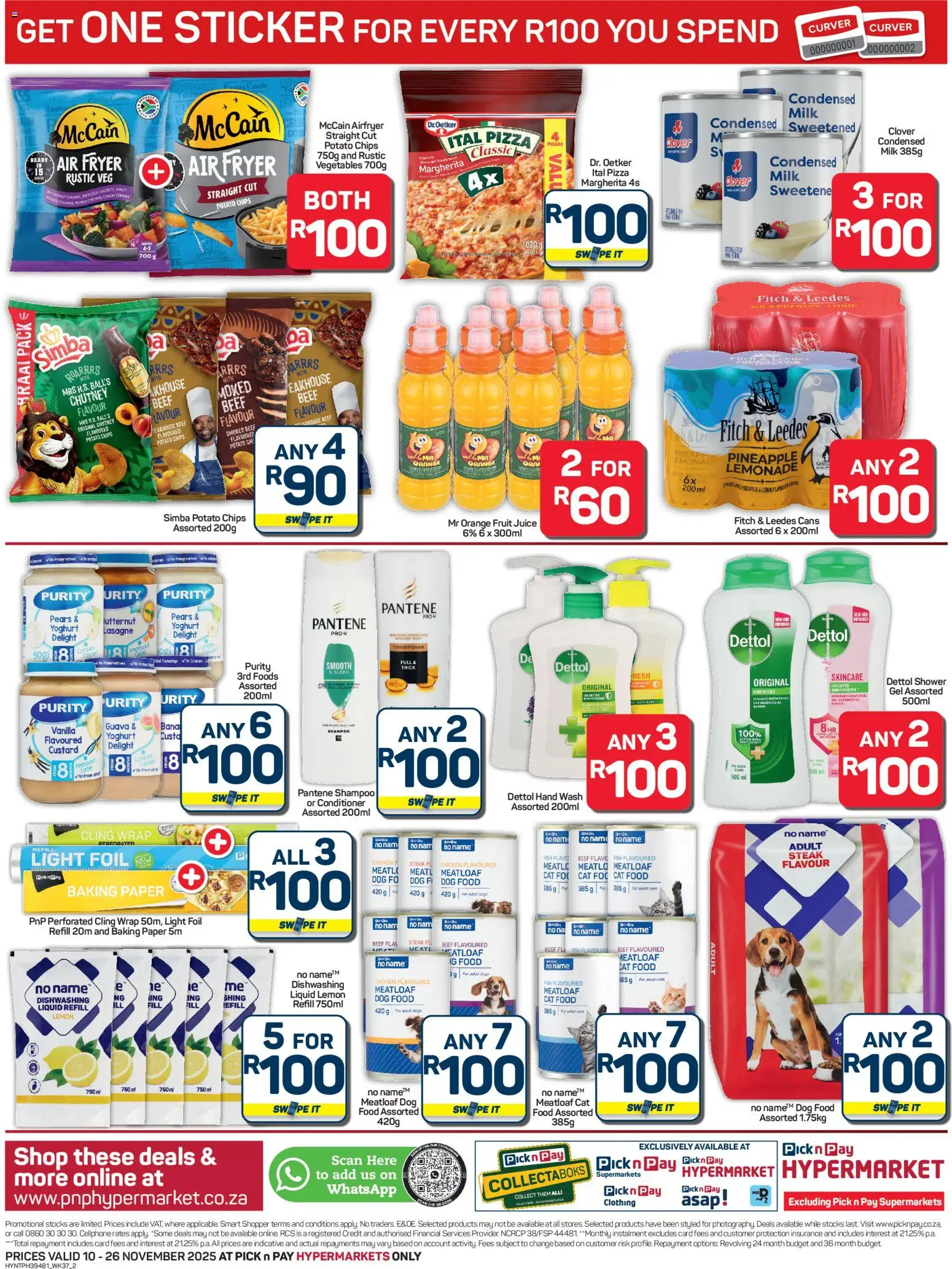 New Pick n Pay catalogue – valid from 10.11.2025 | Page: 2 | Products: Fryer, Milk, Air fryer, Condensed milk