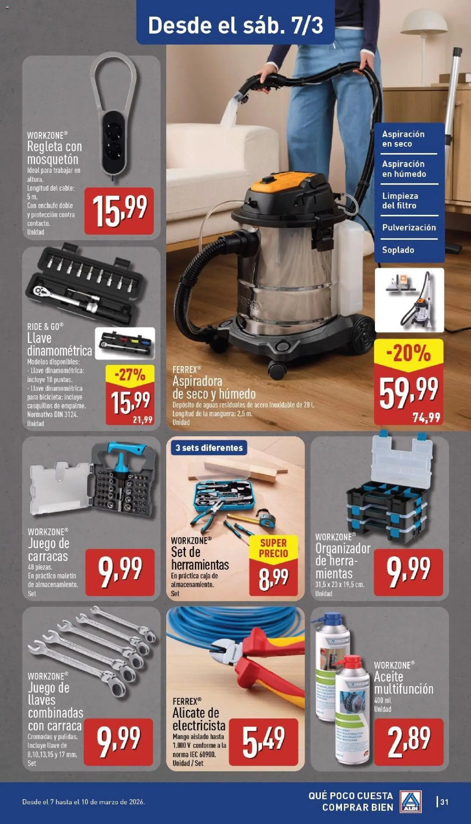 Aldi folleto Canarias │ válido desde el 02.03.2026 | Página: 31 | Productos: Bicicleta, Manguera, Aspiradora, Caja