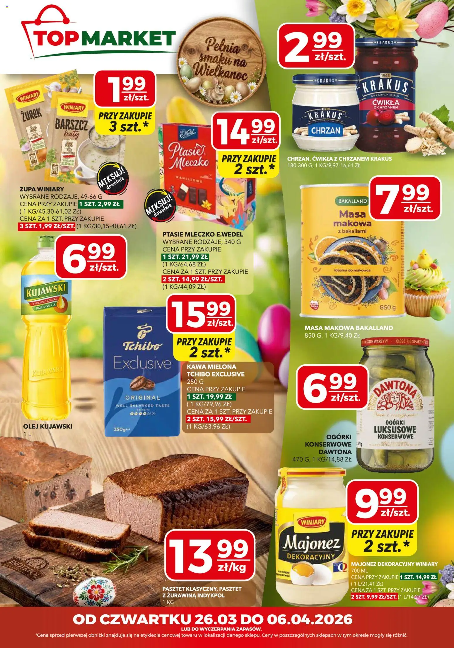 Top Market gazetka mini od 26.03.2026 | Strona: 1 | Produkty: Barszcz, Zupa, Olej, Kawa
