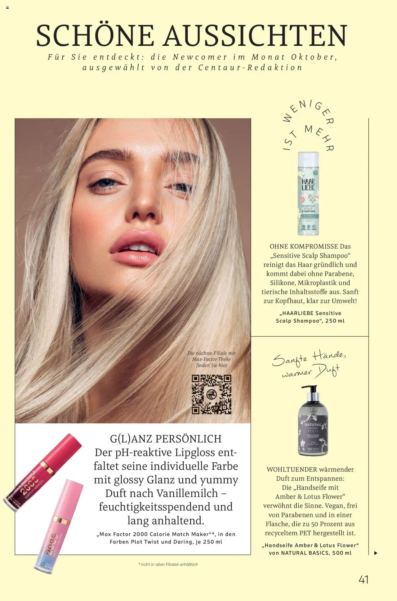 Rossmann Centaur – gültig ab 01.10.2025 | Seite: 41 | Produkte: Duft, Lipgloss, Shampoo