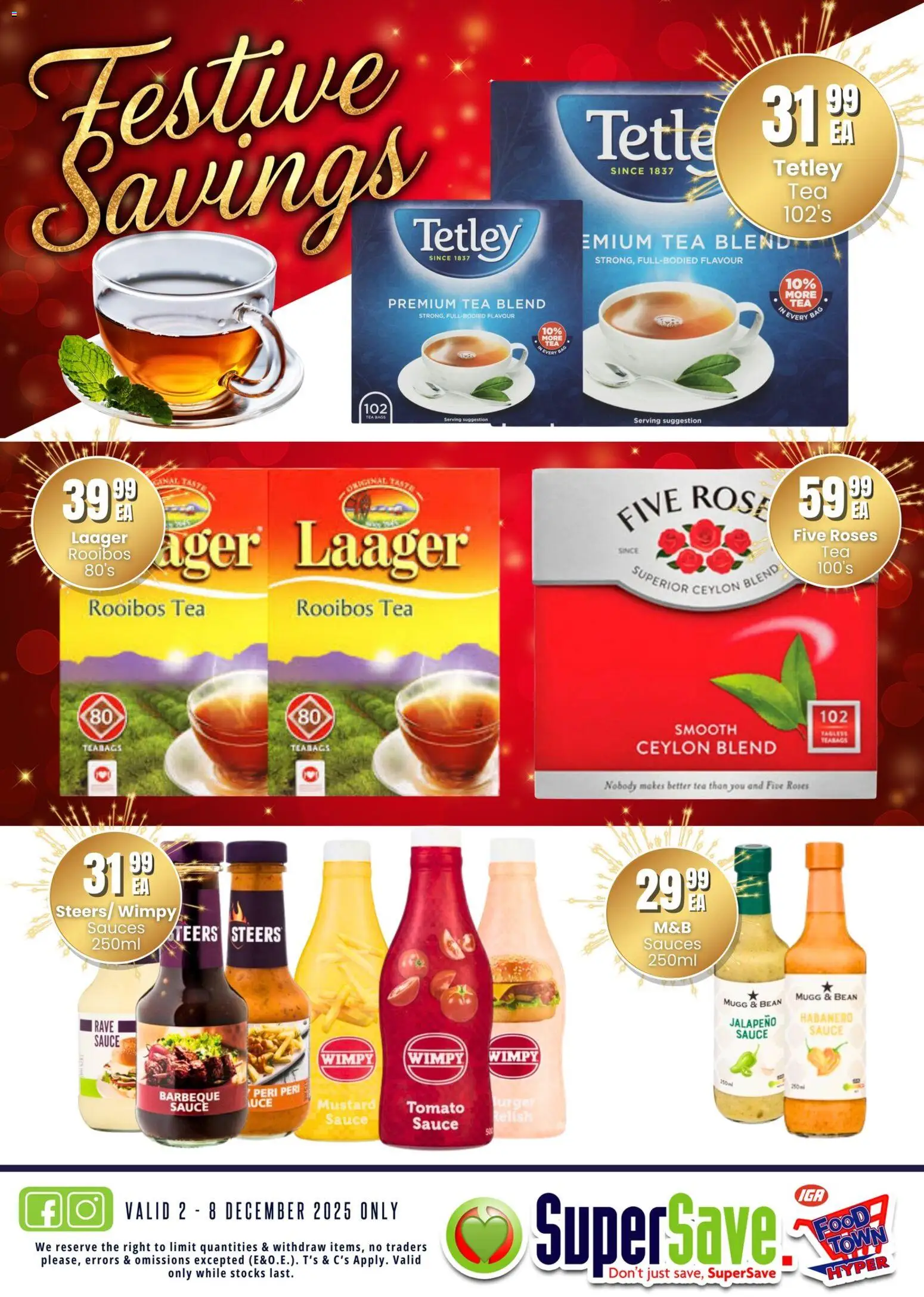 New Super Save catalogue – valid from 02.12.2025 | Page: 29 | Products: Bag, Sauces, Tea, Mustard