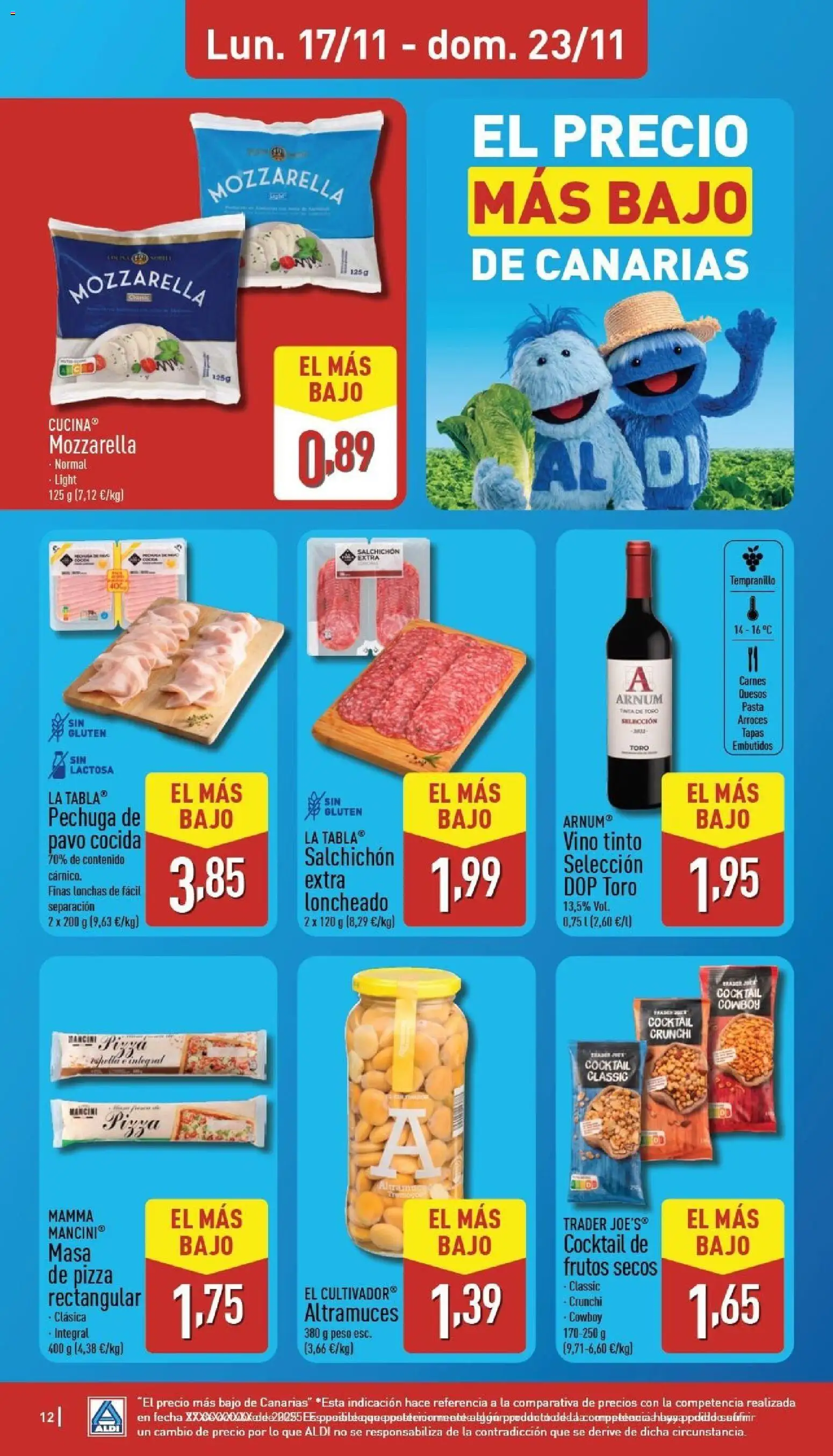 Aldi folleto Canarias │ válido desde el 17.11.2025 | Página: 12 | Productos: Pasta, Frutos secos, Νυχτικό, Peso