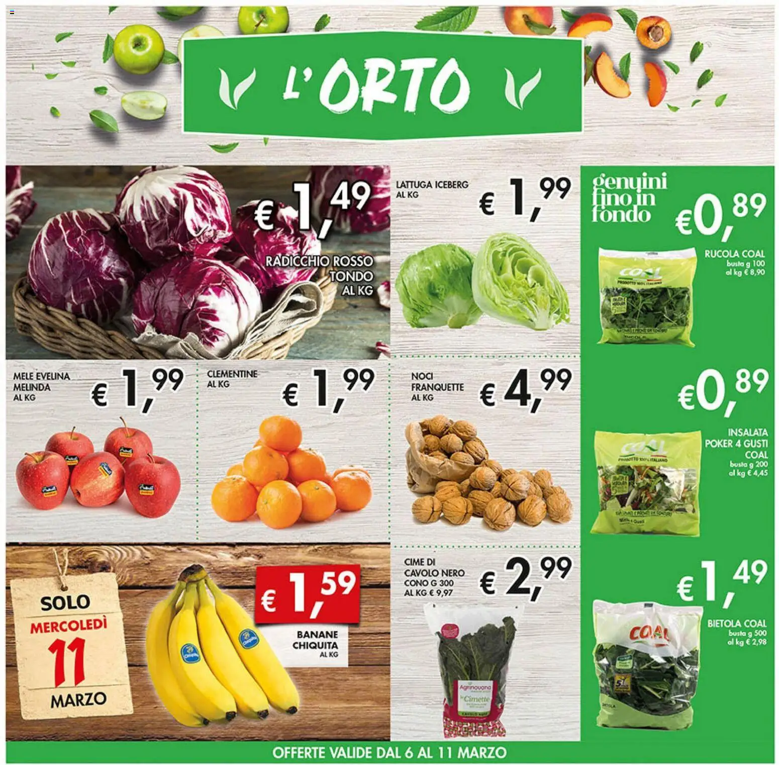 Volantino Coal del 27.02.2026 | Pagina: 3 | Prodotti: Rucola, Noci, Cavolo, Lattuga