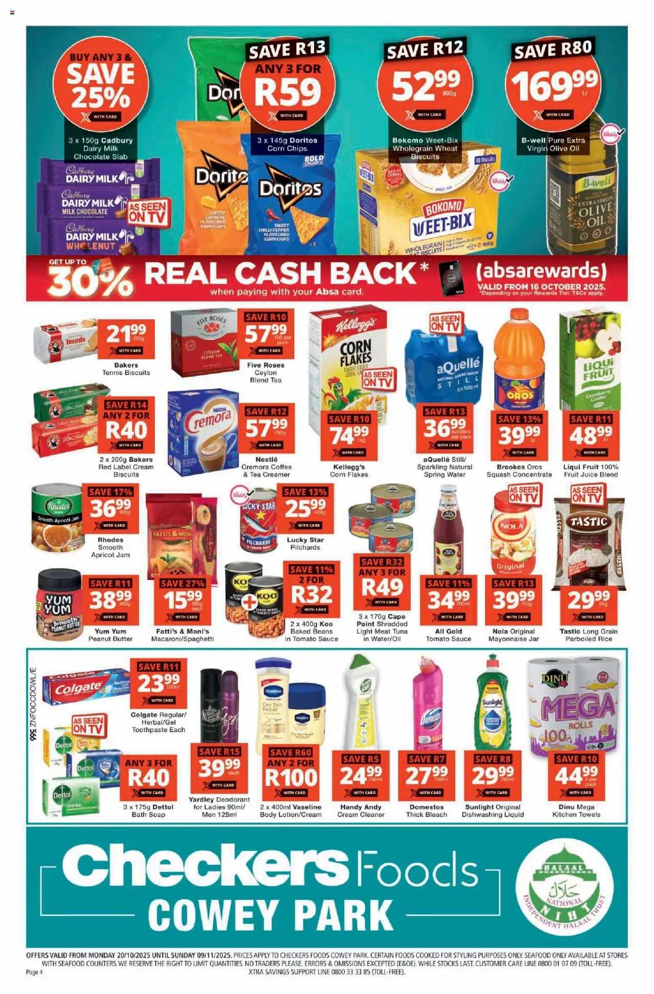 New Checkers catalogue – valid from 20.10.2025 | Page: 4 | Products: Corn, Coffee, Flakes, Soap