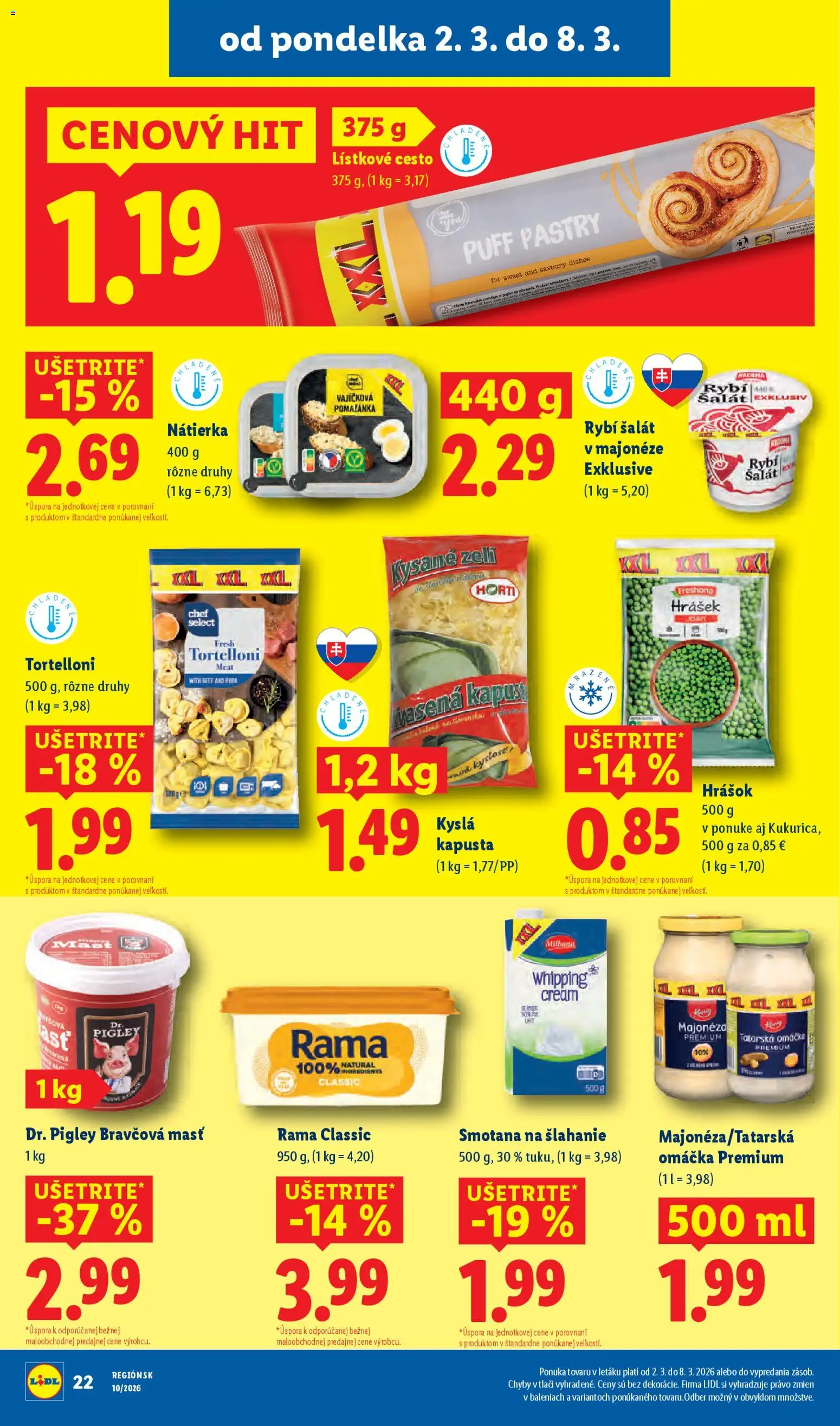 Nové Lidl akcie – leták je platný od 05.03.2026 | Strana: 64 | Produkty: Kapusta, Lístkové cesto, Šalát, Rama