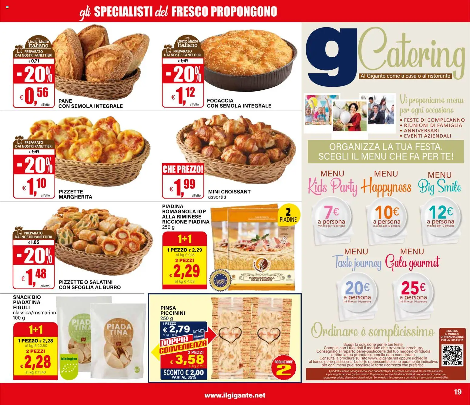 Volantino Il Gigante del 10.11.2025 | Pagina: 19 | Prodotti: Pane, Burro, Data, Torta