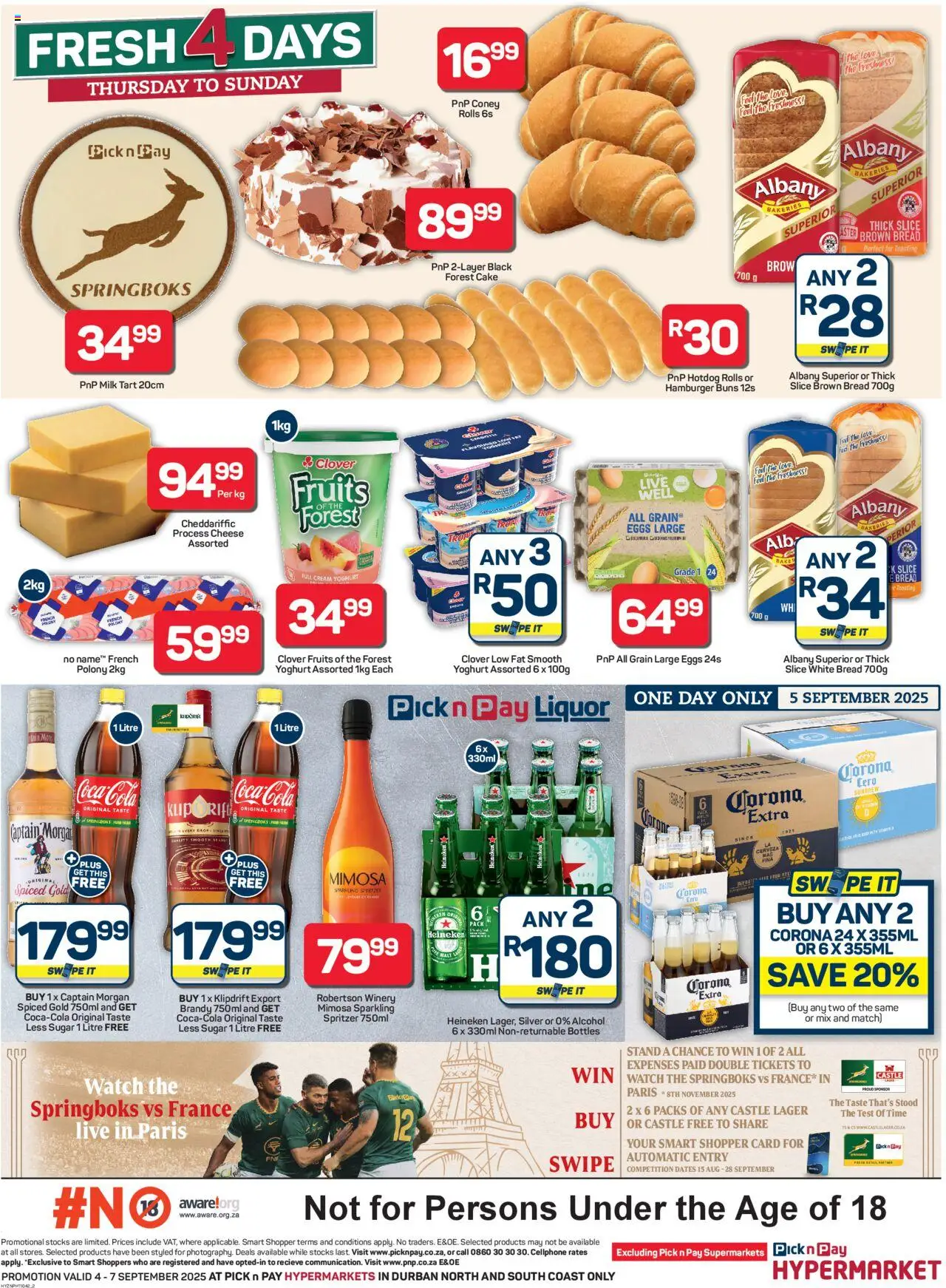 New Pick n Pay catalogue – valid from 04.09.2025 | Page: 2 | Products: Yoghurt, Bread, Polony, Sugar