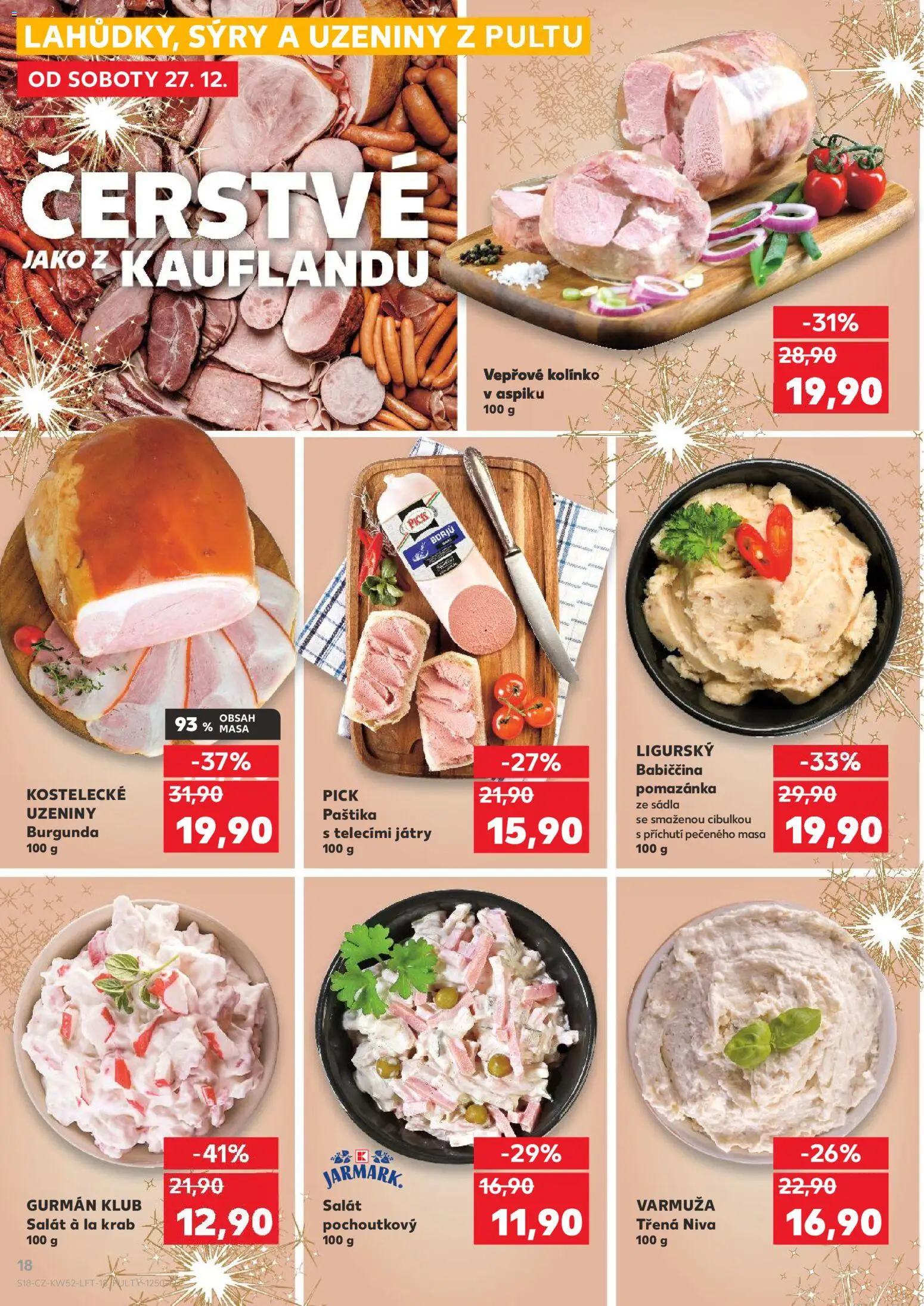 Kaufland leták - Brno od 27.12.2025 | Strana: 18 | Produkty: Salát, Sýry, Pomazánka, Niva