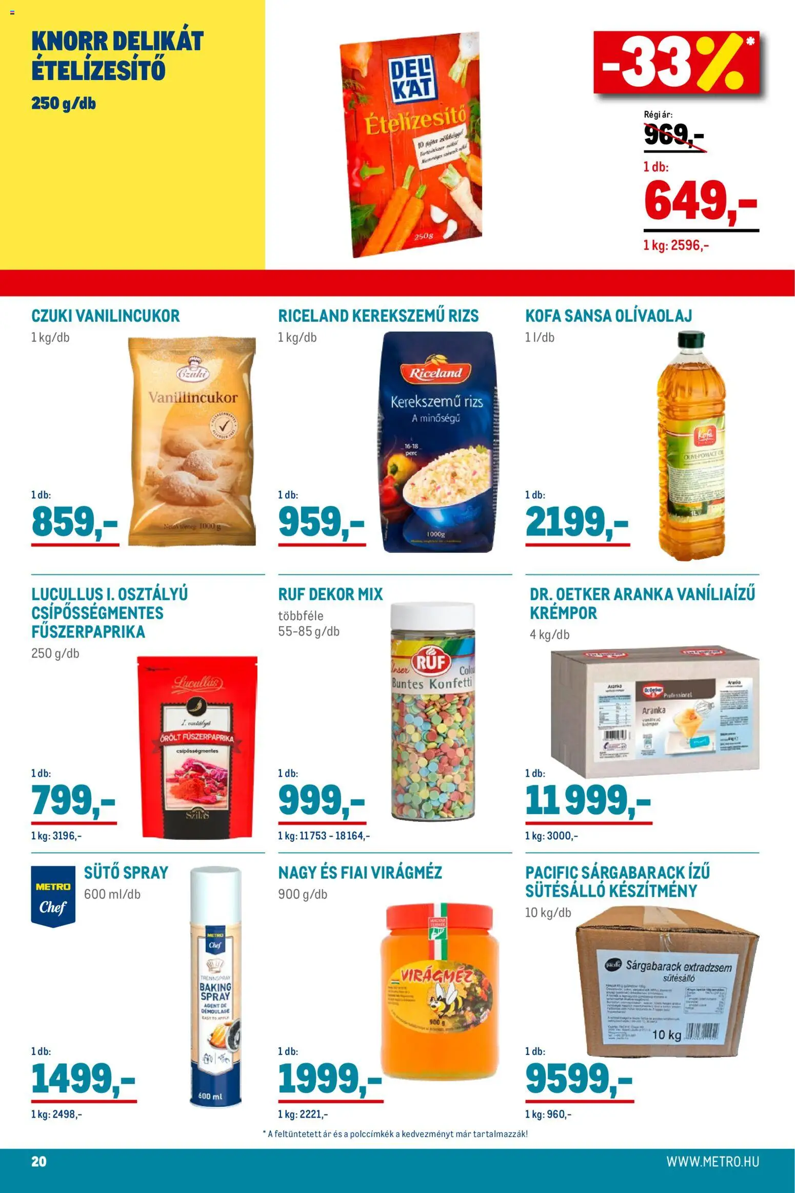 Metro akciós ujság - amely érvényes a következő dátumtól: 02.11.2025 | Oldal: 20 | Termékek: Sárgabarack, Vanillincukor, Virágméz, Rizs