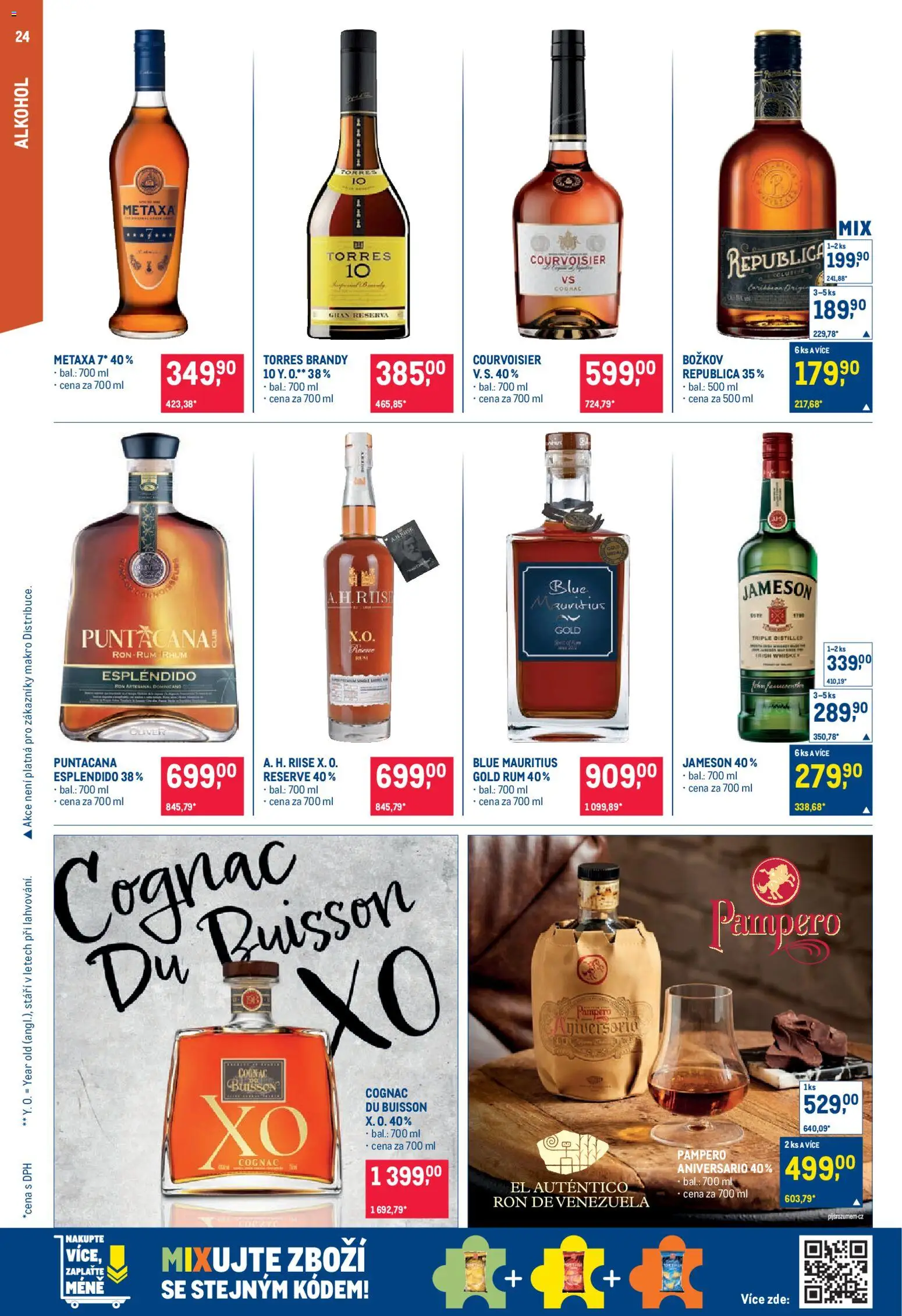 Makro leták - Pro milovníky jídla od 11.02.2026 | Strana: 24 | Produkty: Rum, Jameson, Brandy, Božkov