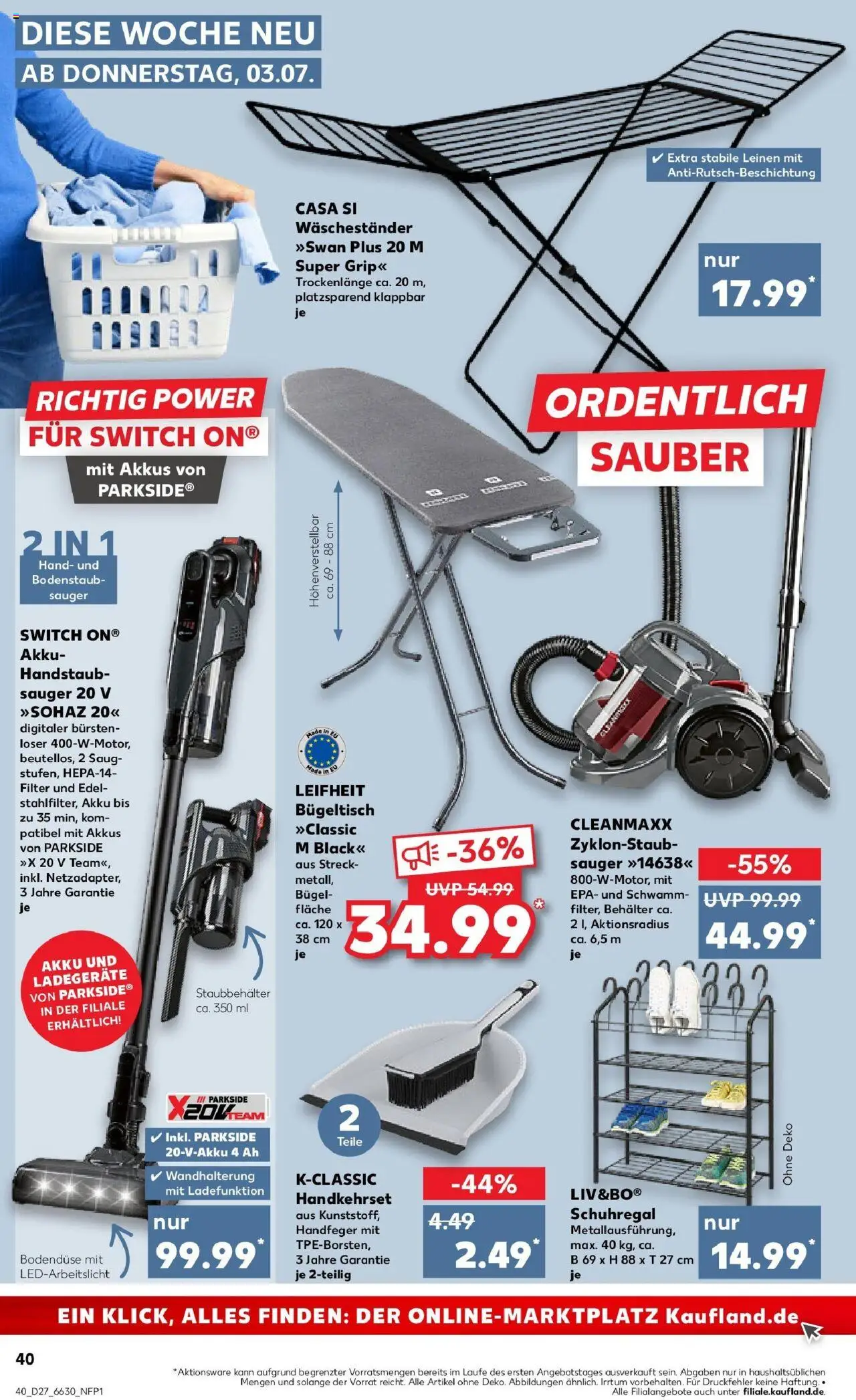 Kaufland prospekt Kreuztal	 - gültig ab dem 03.07.2025 | Seite: 40 | Produkte: Schuhregal, Waschestander