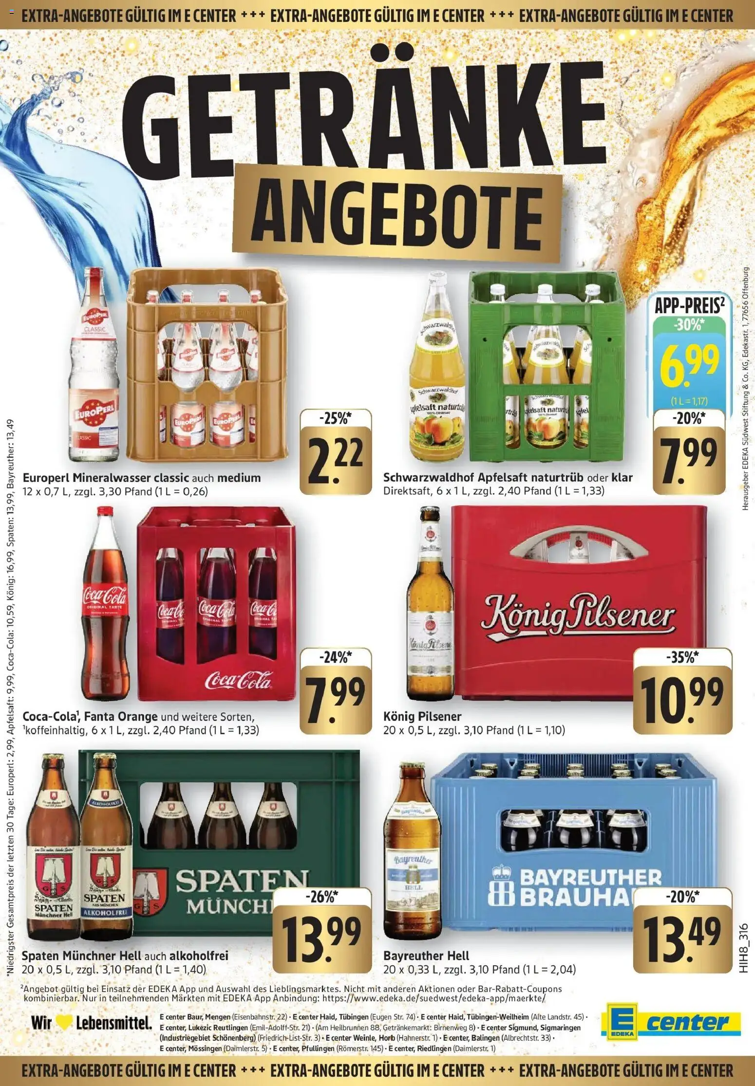 Edeka prospekt Mengen	 – gültig ab 08.12.2025 | Seite: 42 | Produkte: Coca cola, Cola, Apfelsaft, Mineralwasser