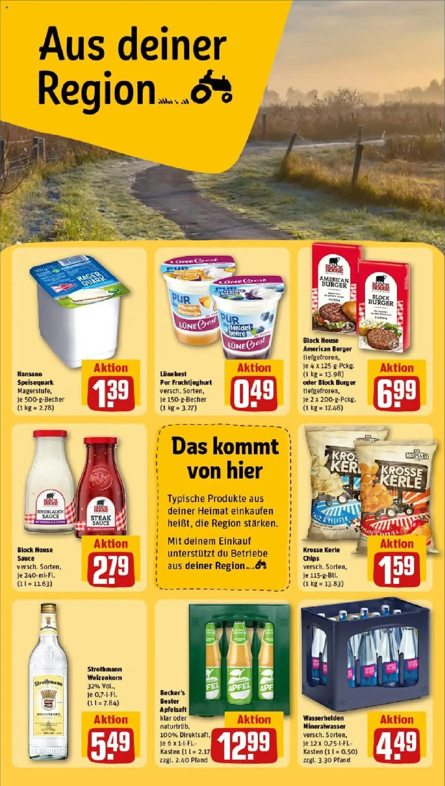 Rewe prospekt Weyhe	 – gültig ab 29.12.2025 | Seite: 22 | Produkte: Burger, Fruchtjoghurt, Mineralwasser, Pfeffer