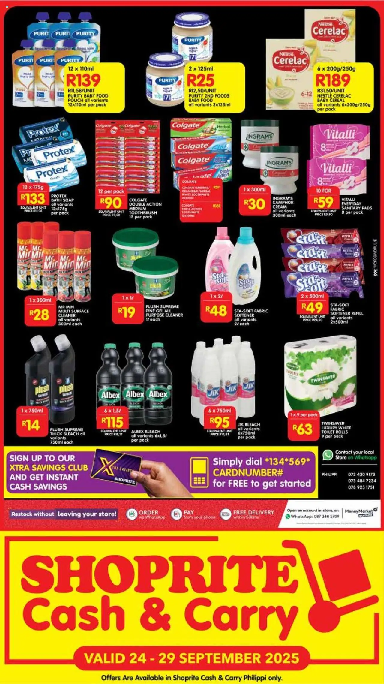 New Shoprite catalogue – valid from 24.09.2025 | Page: 4 | Products: Toilet, Pads, Bleach, Soap