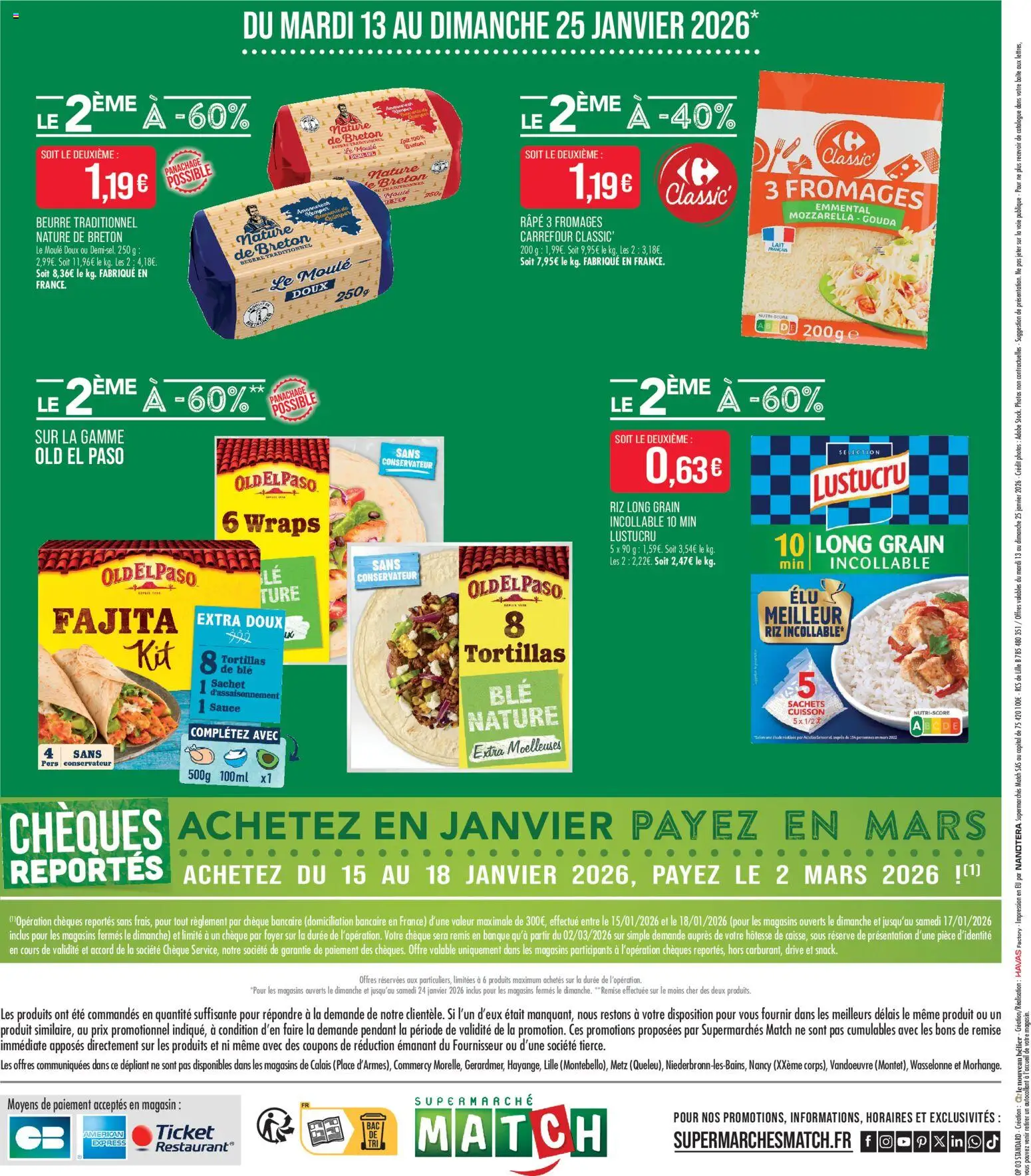 {H1} | Page: 16 | Produits: Mozzarella, Tortillas, Beurre, Riz