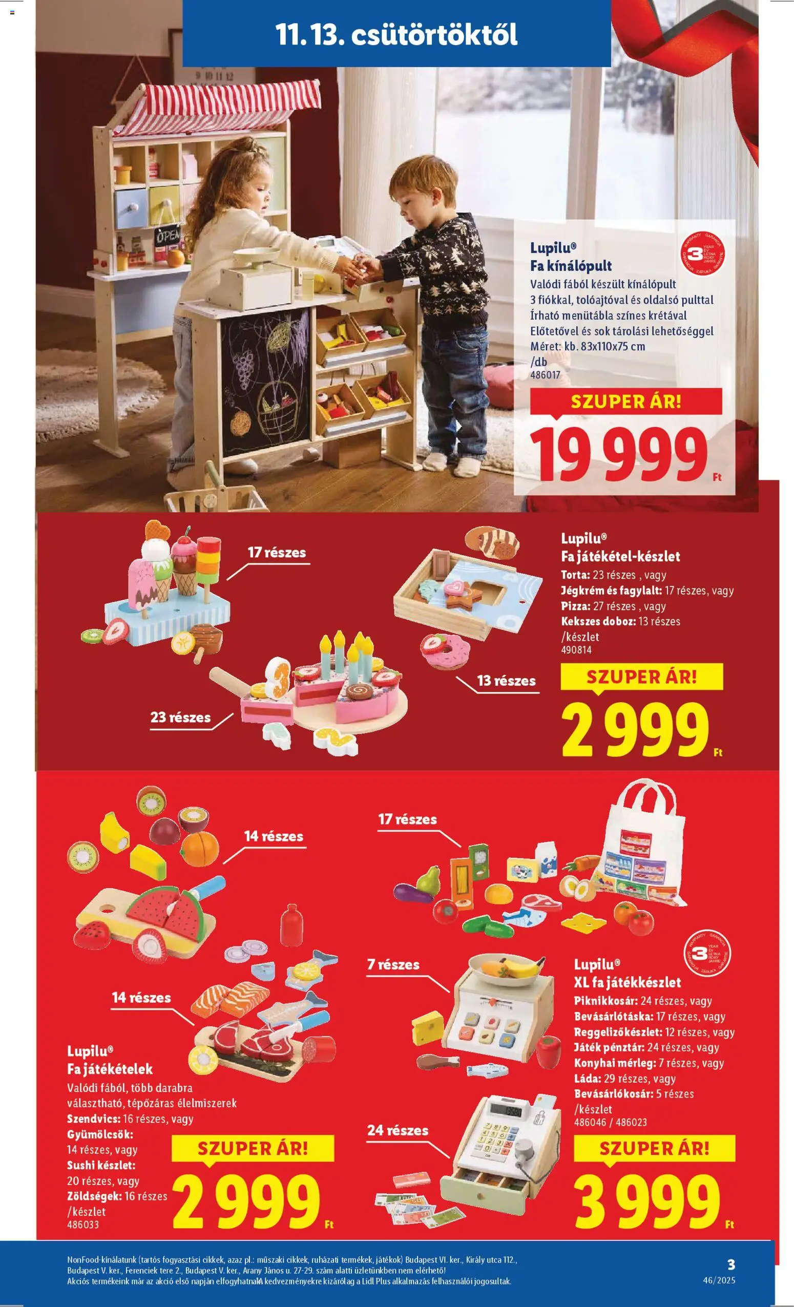Lidl akciós ujság - amely érvényes a következő dátumtól: 13.11.2025 | Oldal: 3 | Termékek: Fagylalt, Játék, Sushi, Doboz