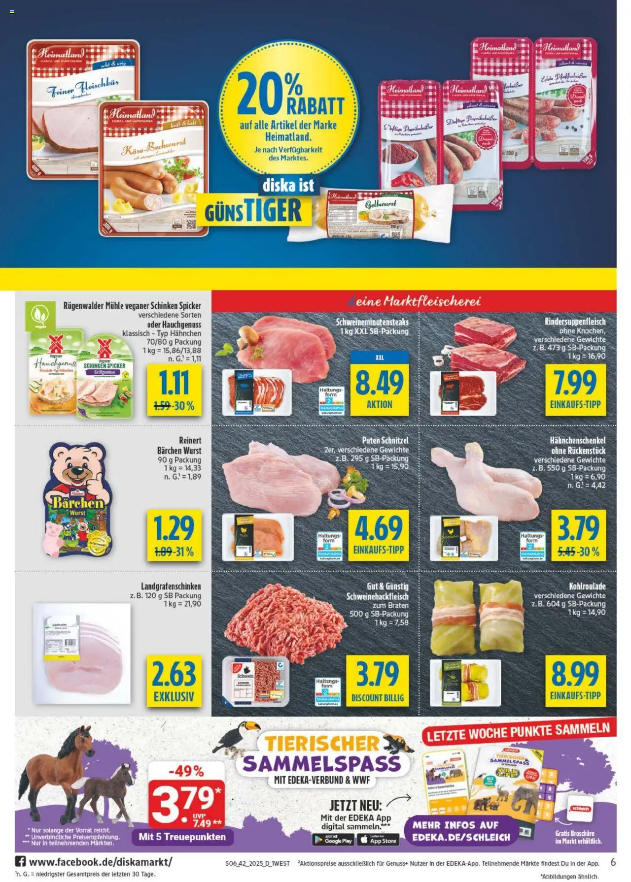Diska - diska Angebote Bayern KW42 – gültig ab 13.10.2025 | Seite: 6 | Produkte: Hahnchen, Hahnchenschenkel, Schnitzel, Wurst