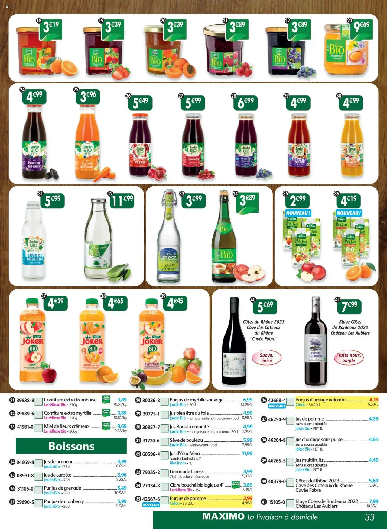  | Page: 33 | Produits: Orange, Miel, Cidre, Carotte