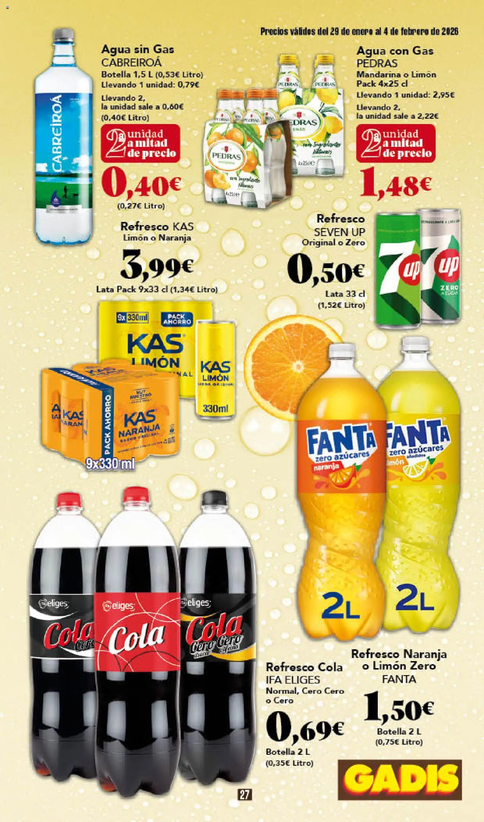 Gadis - folleto │ válido desde el 29.01.2026 | Página: 27 | Productos: Agua con gas