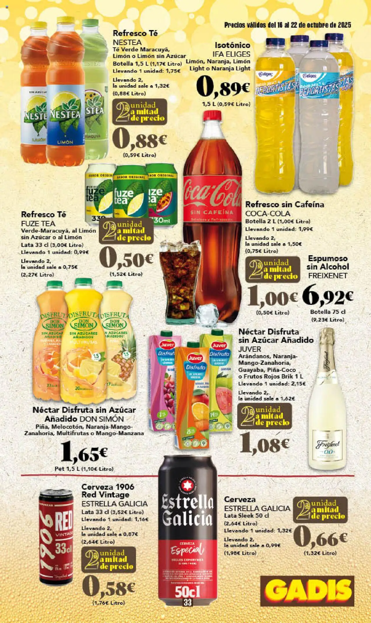 Gadis folleto │ válido desde el 16.10.2025 | Página: 33 | Productos: Cerveza, Té, Néctar