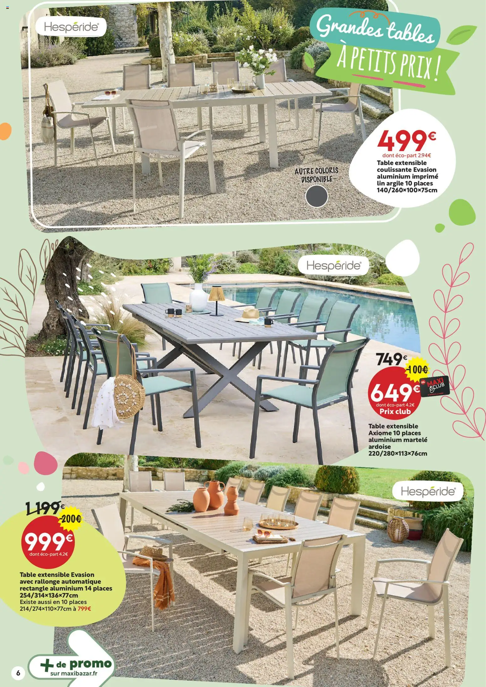 {H1} | Page: 6 | Produits: Table extensible, Argile, Table