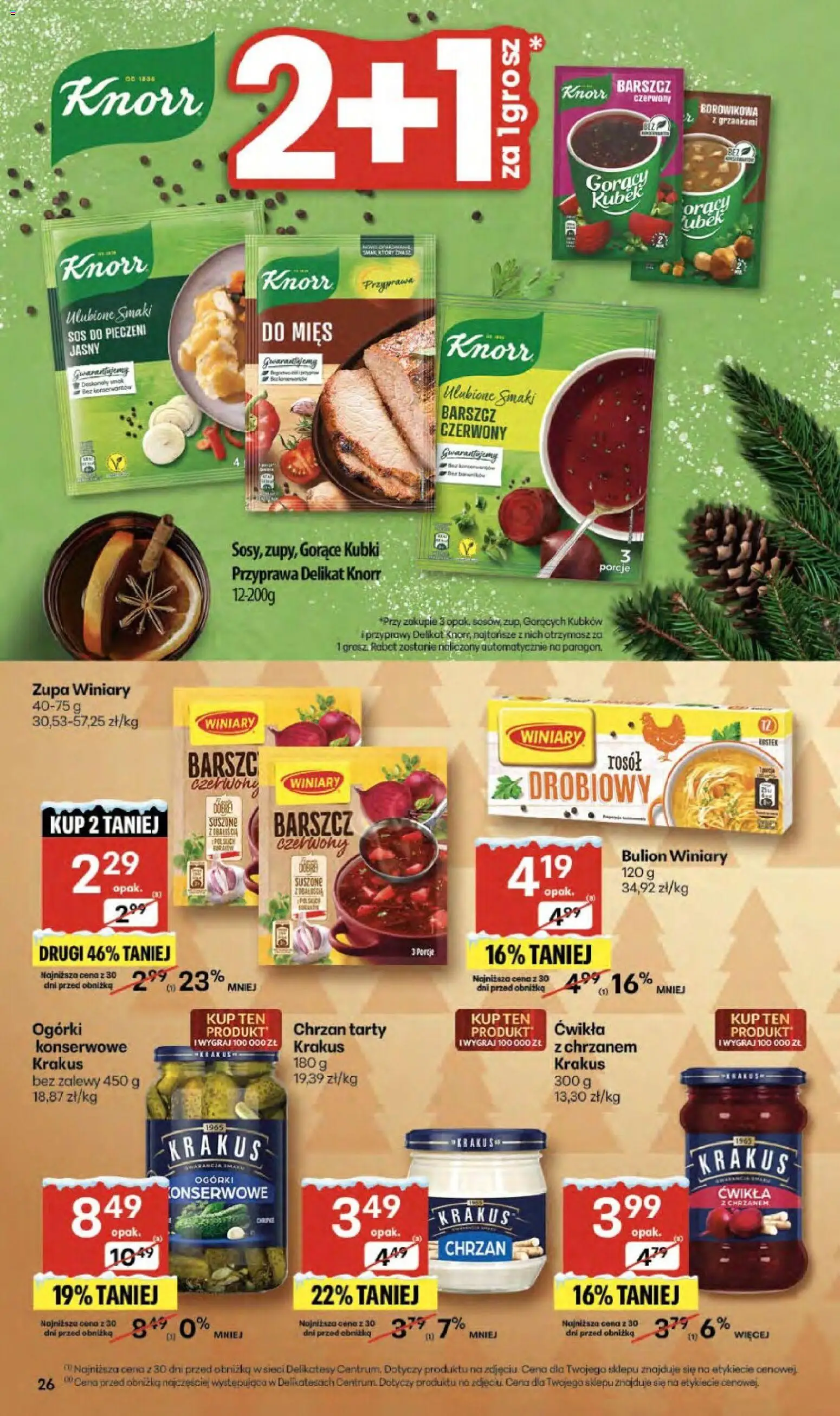 Delikatesy Centrum Gazetka - Sklepy Własne od 18.12.2025 | Strona: 26 | Produkty: Barszcz, Gorący kubek, Ogórki, Przyprawy