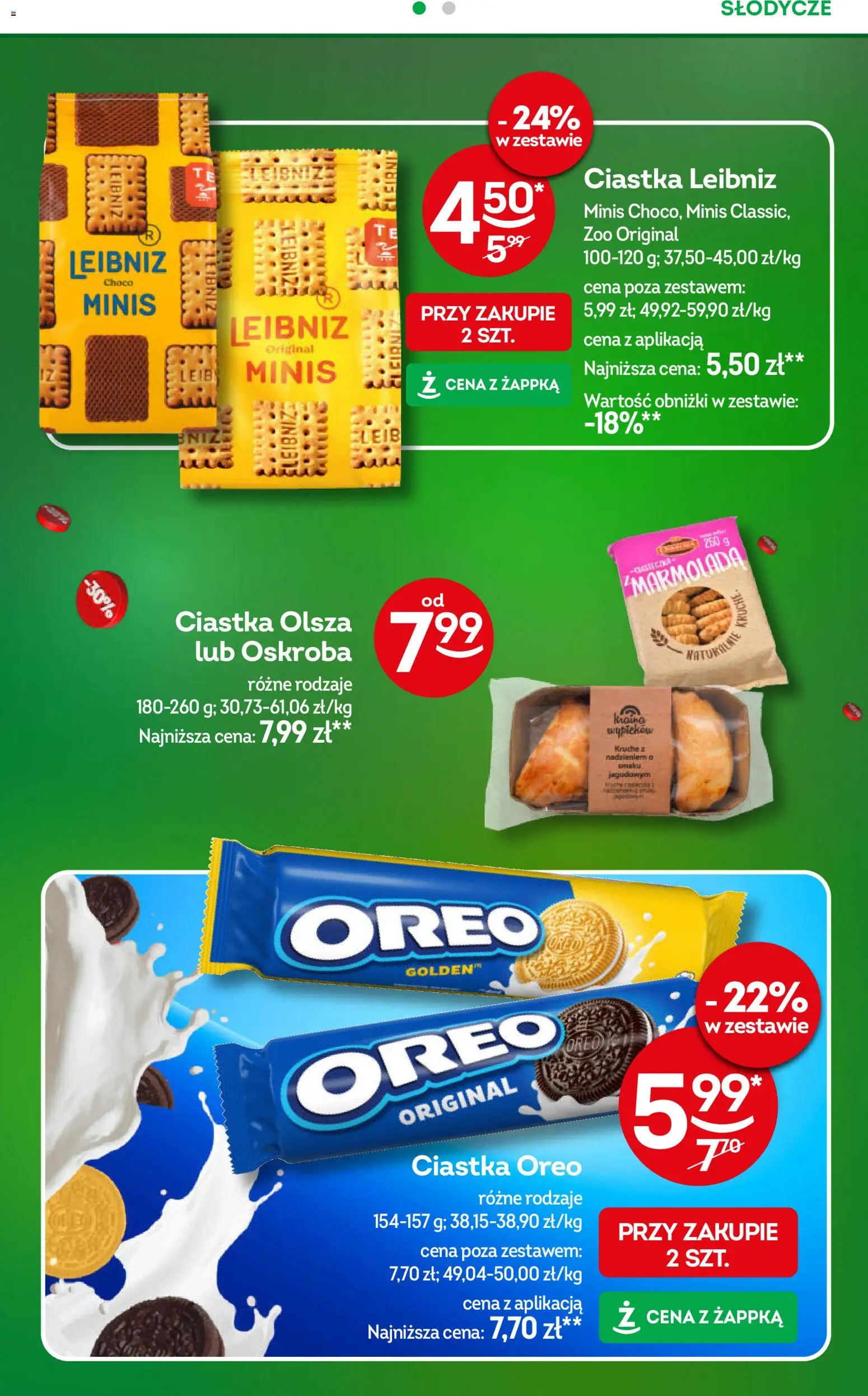 Żabka Gazetka od 22.10.2025 | Strona: 28 | Produkty: Słodycze, Ciastka Oreo, Ciastka
