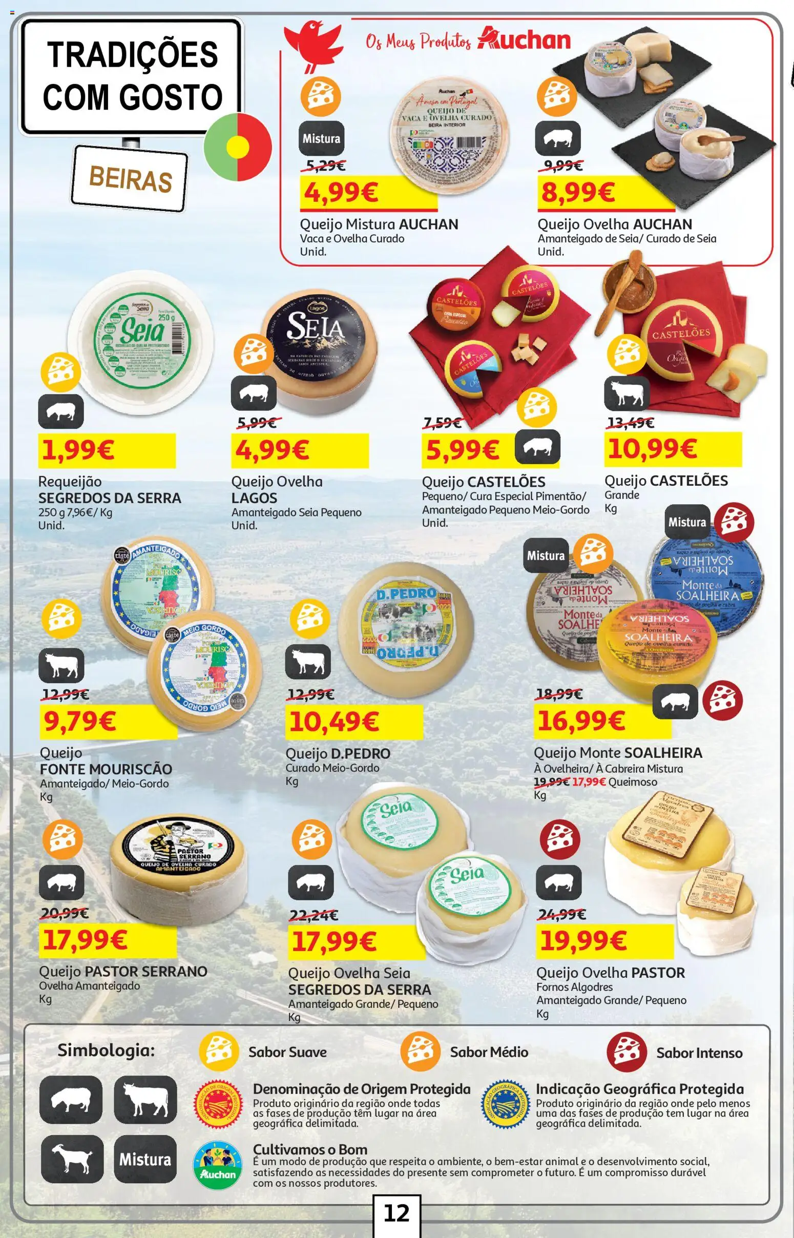 Auchan folheto │ válido de 17.02.2026 | Página: 12 | Produtos: Queijo, Requeijão