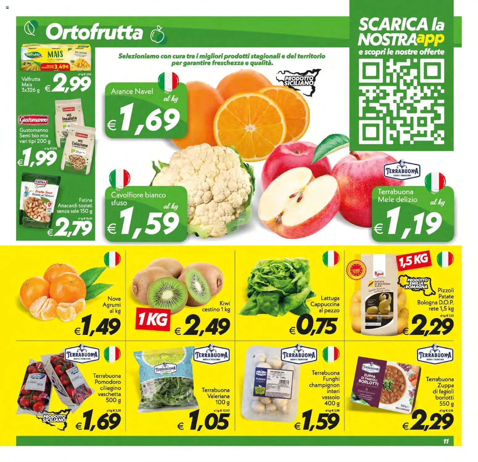 Volantino SuperConveniente del 13.01.2026 | Pagina: 11 | Prodotti: Arance, Kiwi, Fagioli, Frutta