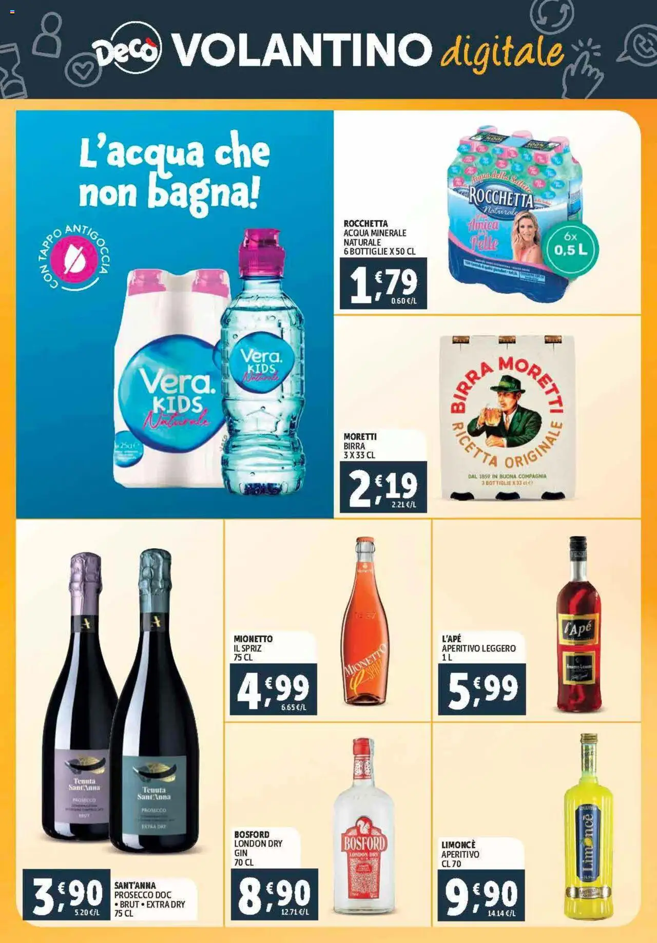 Volantino Decò del 12.09.2025 | Pagina: 29 | Prodotti: Prosecco, The, Acqua minerale, Aperitivo