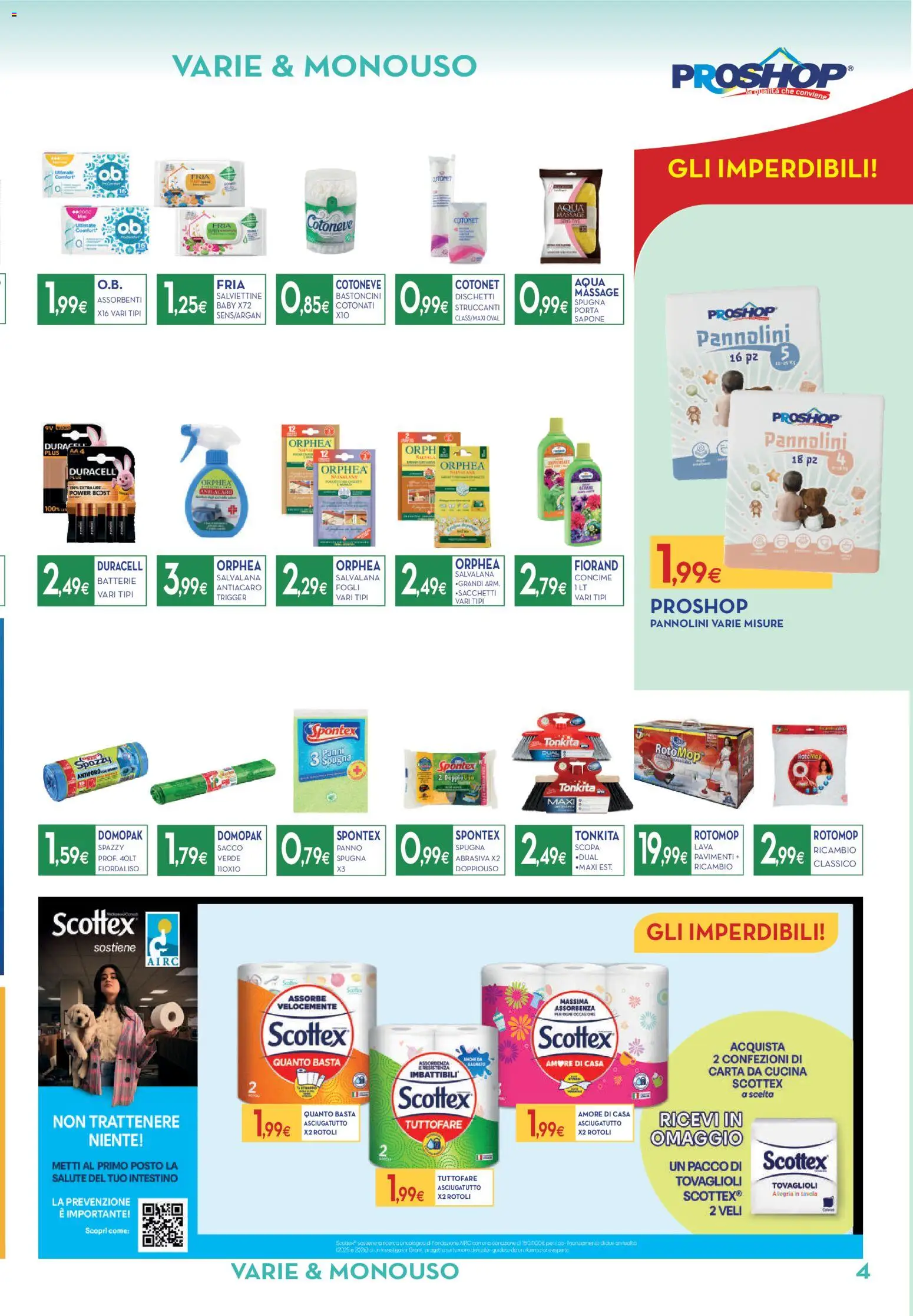 Volantino Proshop del 09.04.2026 | Pagina: 5 | Prodotti: Spugna, Pannolini, Sapone, Batterie
