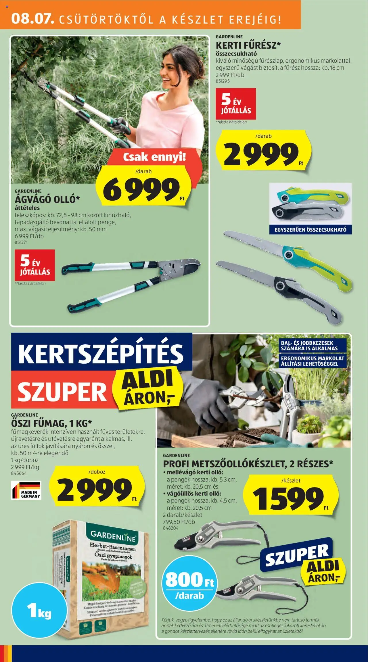 Aldi akciós ujság - amely érvényes a következő dátumtól: 07.08.2025 | Oldal: 24 | Termékek: Ágvágó