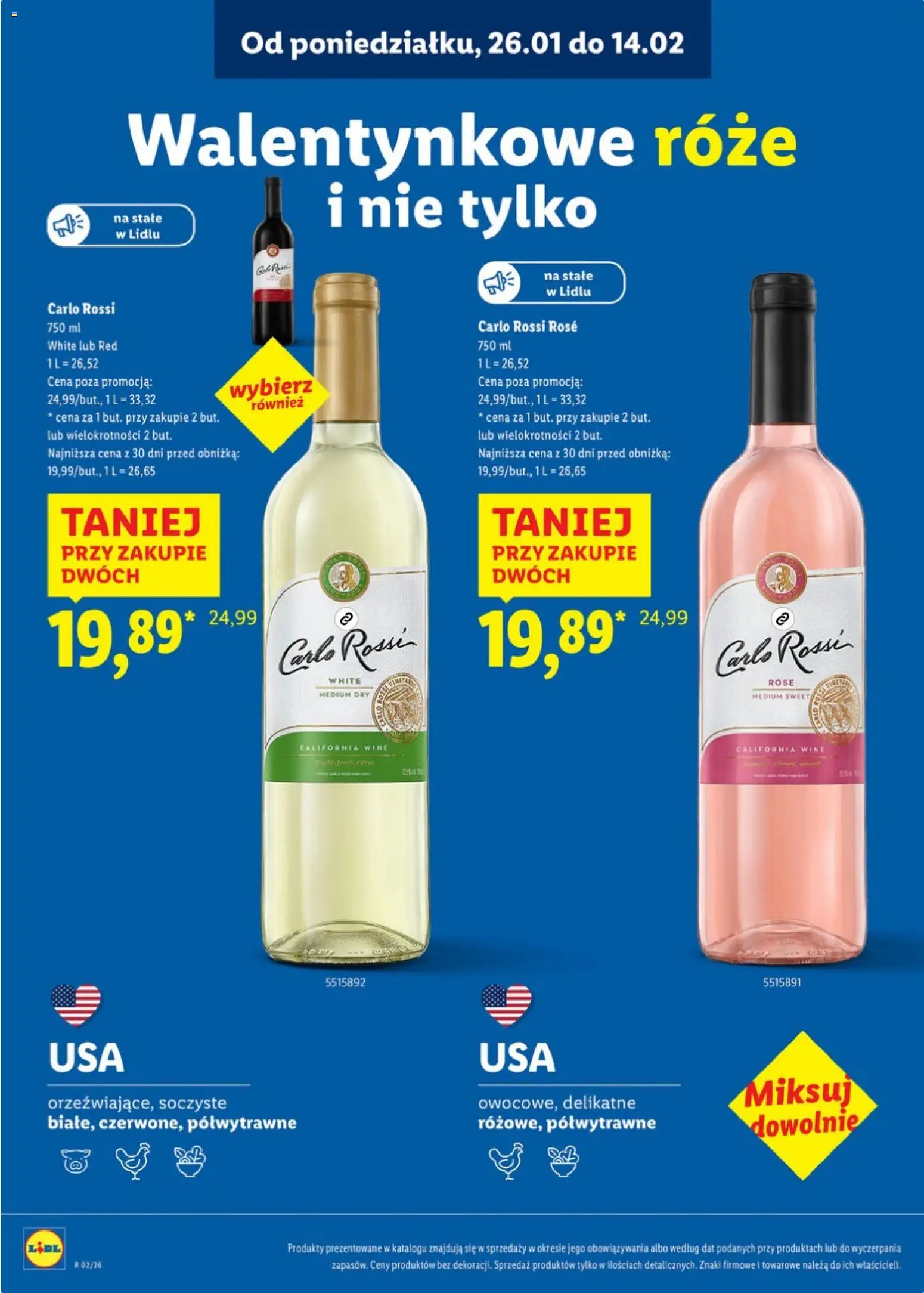 Lidl Katalog karta win od 05.01.2026 | Strona: 15 | Produkty: Carlo Rossi Rose, Carlo Rossi