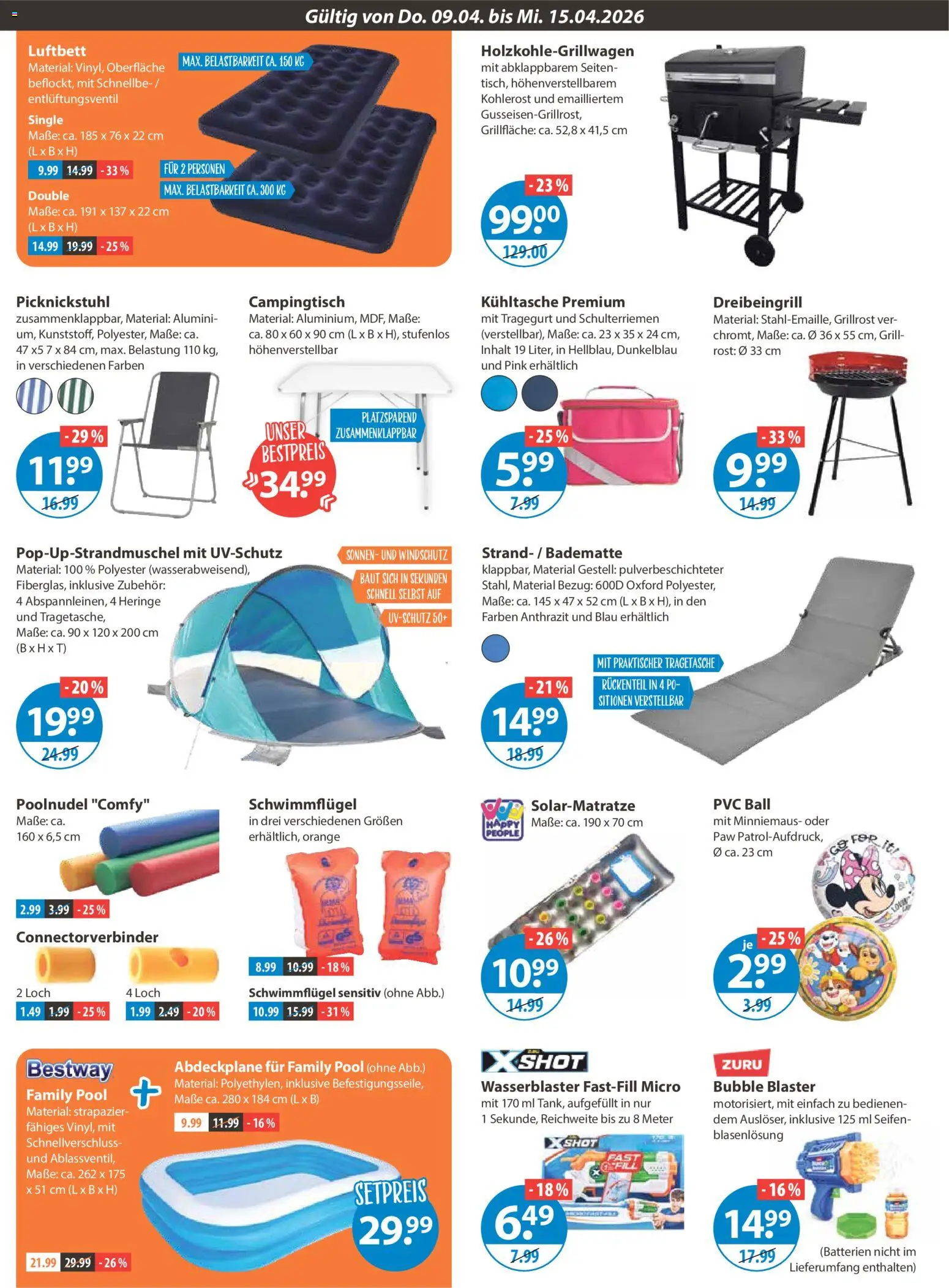 V-Markt München – gültig ab 09.04.2026 | Seite: 22 | Produkte: Grill, Batterien