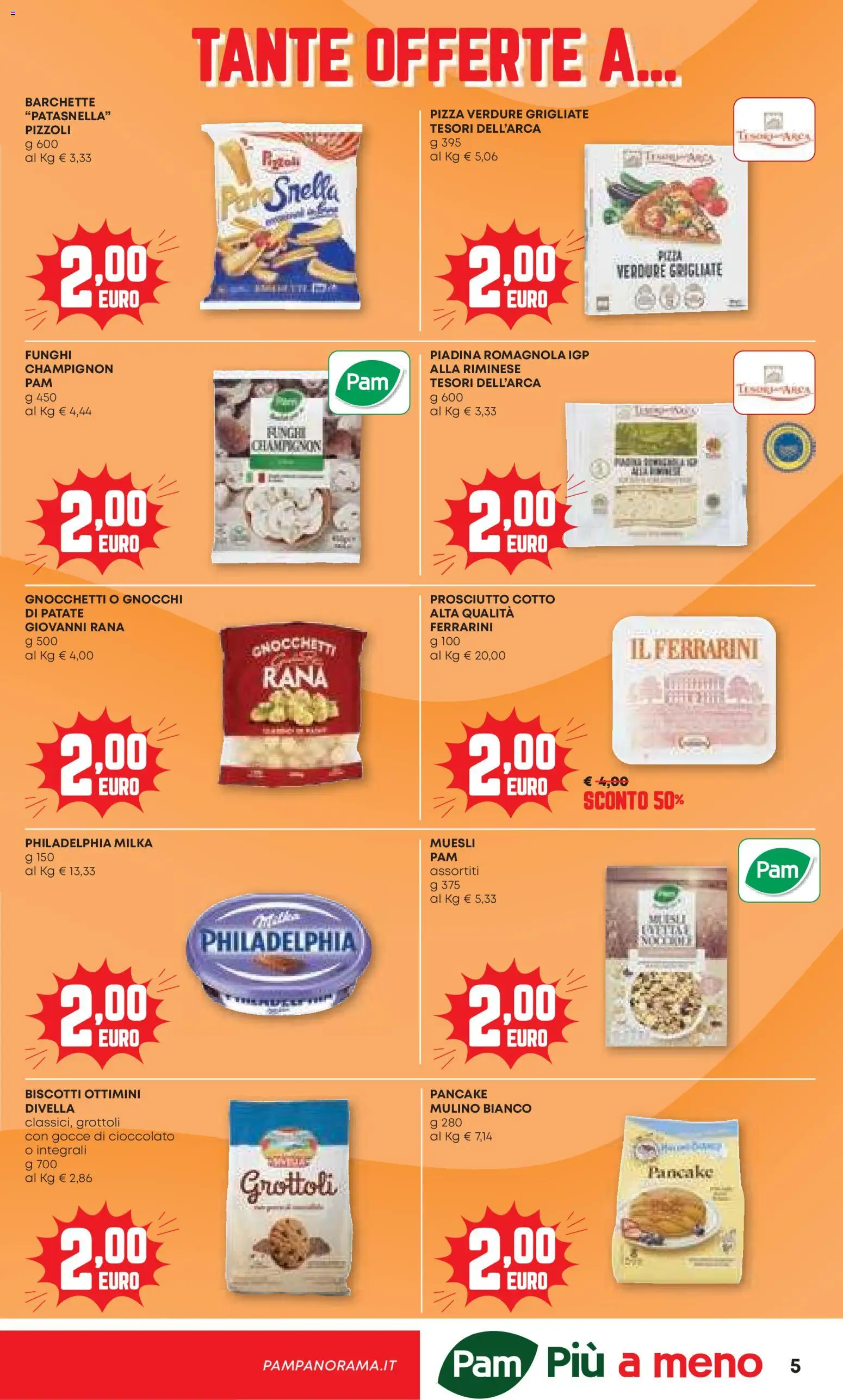 Volantino PAM del 06.11.2025 | Pagina: 5 | Prodotti: Prosciutto Cotto, Pizza, Patate, Gnocchi