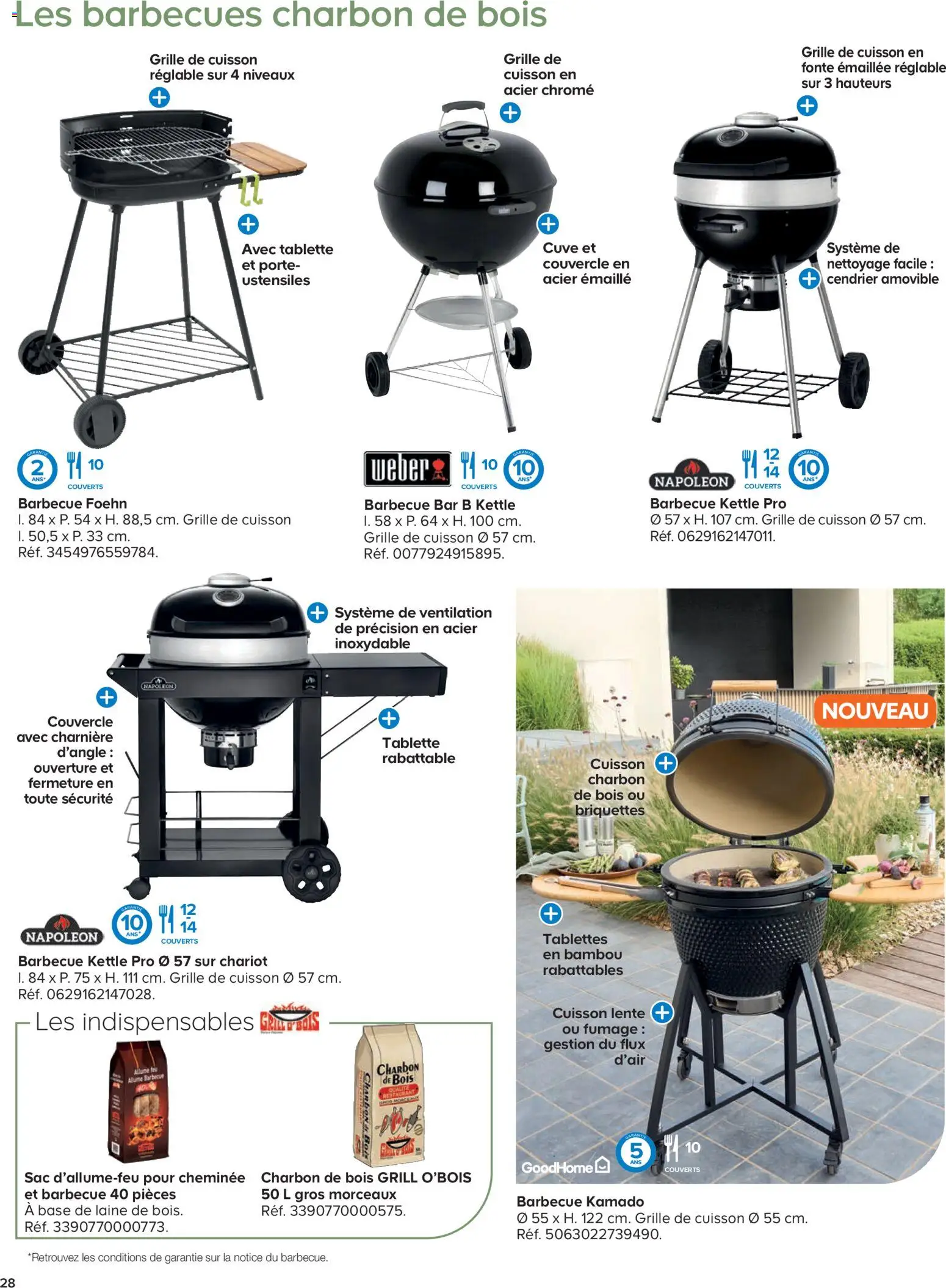 {H1} | Page: 28 | Produits: Charbon De Bois, Barbecue, Porte, Grille de cuisson