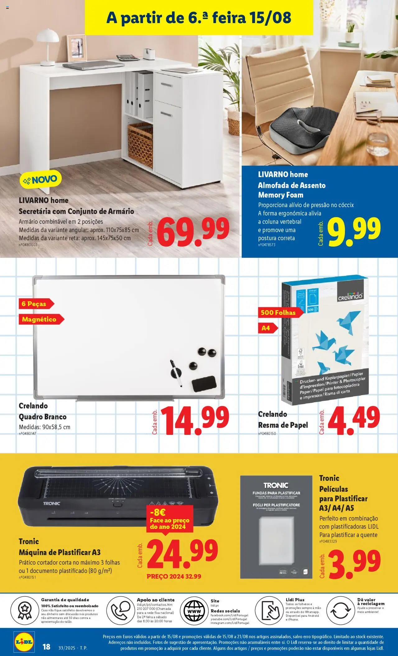 Lidl Novidades │ válido de 11.08.2025 | Página: 18 | Produtos: Cortador, Quadro, Armário, Almofada