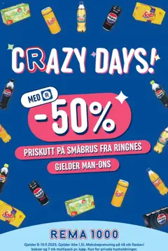 Forhåndsvisning av Rema 1000 Crazy Days gyldig fra 08.09.2025