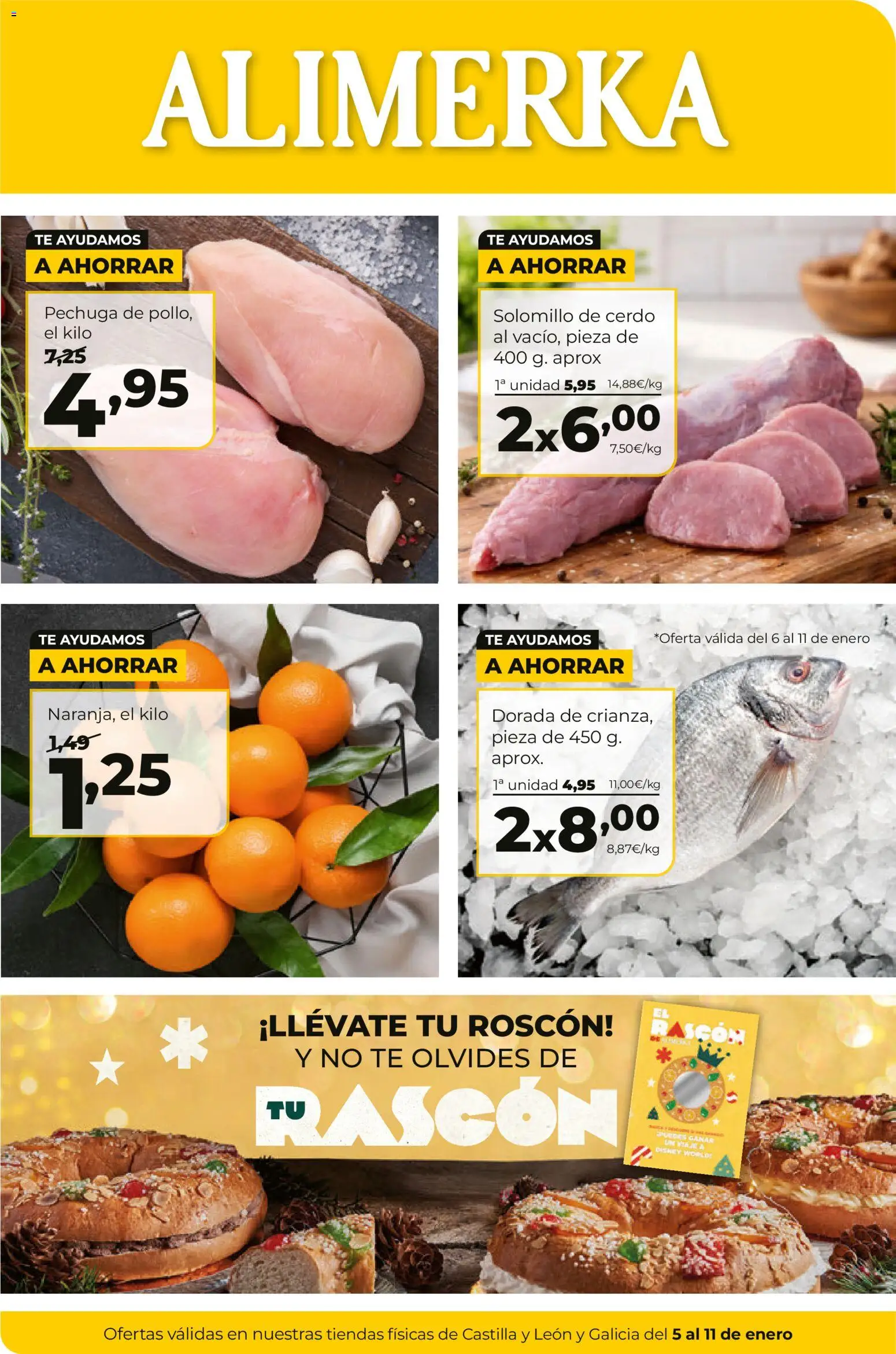 Alimerka folleto Castilla y León │ válido desde el 05.01.2026 | Página: 1 | Productos: Solomillo de cerdo, Cerdo, Té