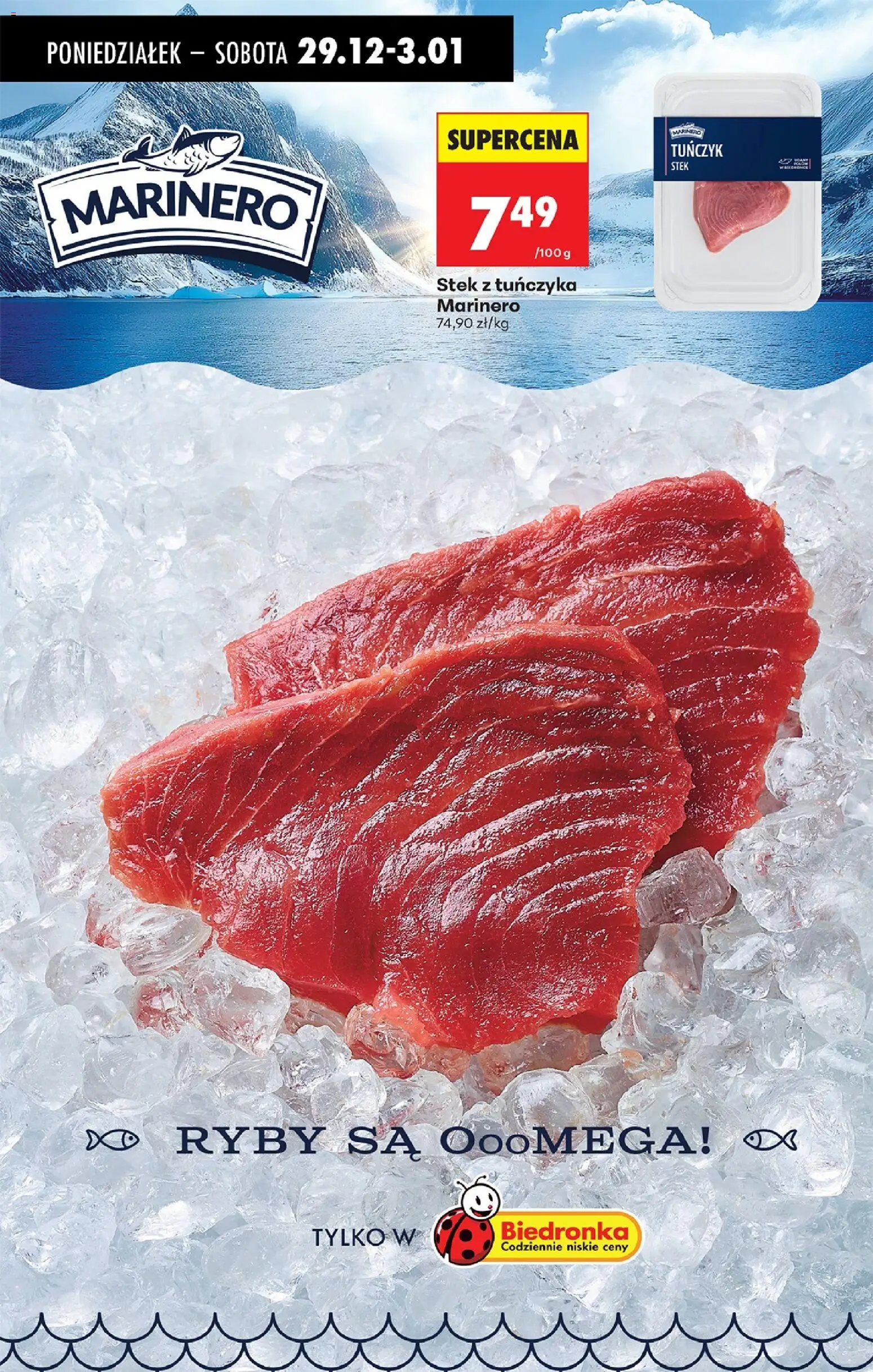 Biedronka gazetka od 29.12.2025 | Strona: 40 | Produkty: Stek z tuńczyka, Tuńczyk, Ryby