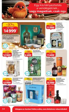 Auchan - Karácsonyi prémium élelmiszer hipermarket ajánlataink - amely érvényes a következő dátumtól: 20.11.2025 | Oldal: 34 | Termékek: Tonic, Rum, Likőr, Pohár