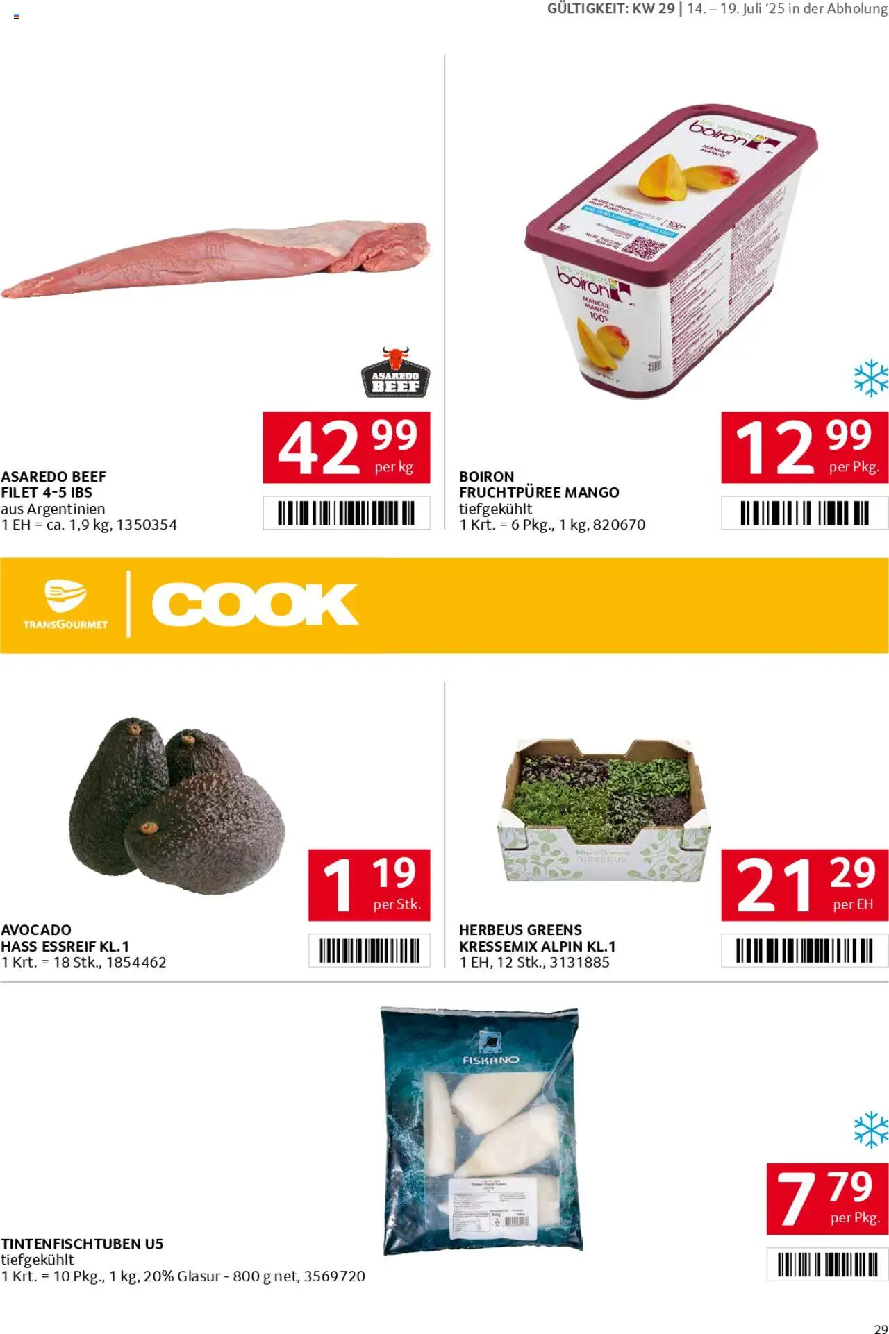 Transgourmet Flugblatt gültig ab 13.07.2025 | Seite: 29 | Produkte: Avocado, Mango