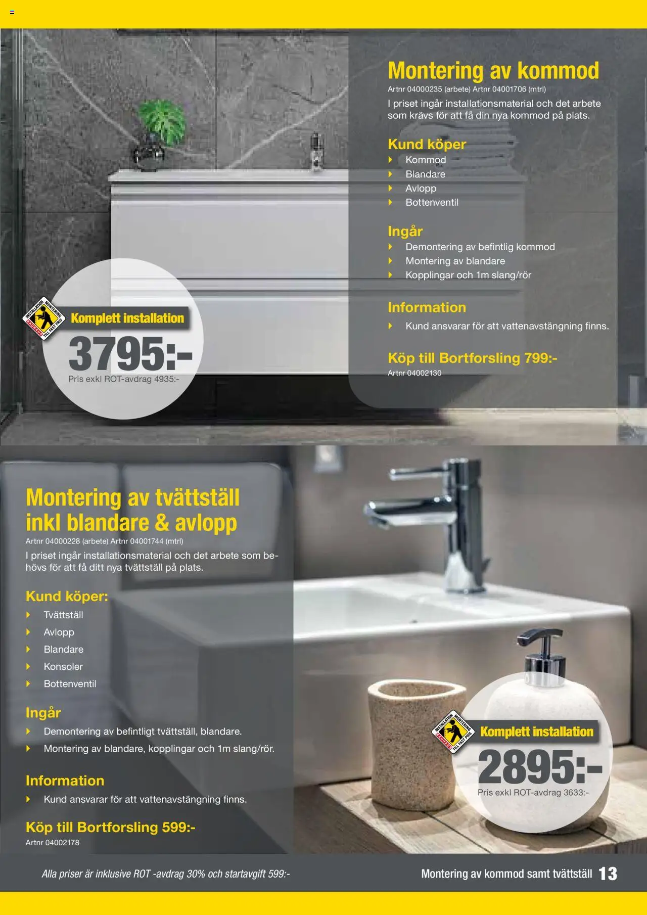 Bauhaus reklamblad aktuell från 01.02.2024 | Sida: 13 | Produkter: Tvättställ