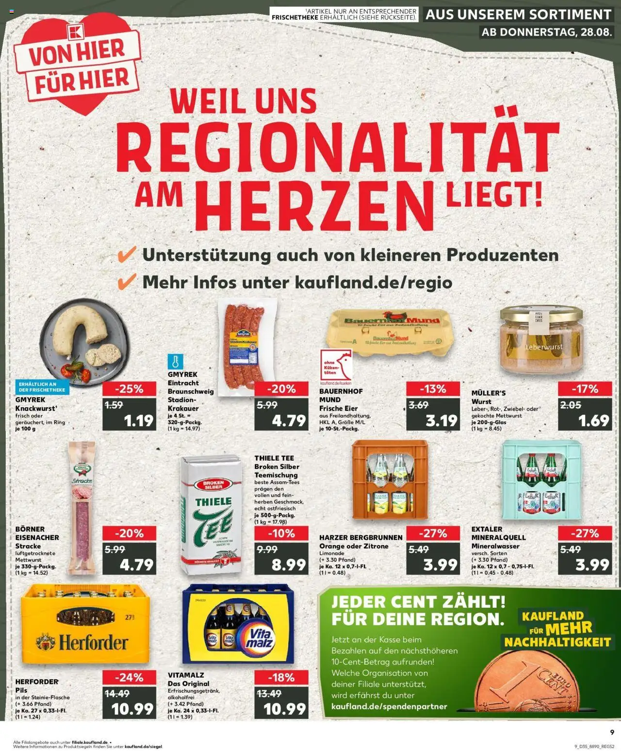 Kaufland prospekt Stadthagen	 – gültig ab 31.08.2025 | Seite: 20 | Produkte: Pils, Mineralwasser, Zitrone, Wurst