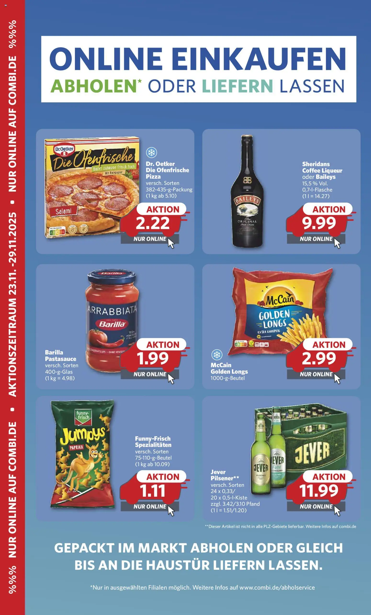 Combi - Black Friday – gültig ab 24.11.2025 | Seite: 31 | Produkte: Barilla, Funny frisch, McCain, Baileys