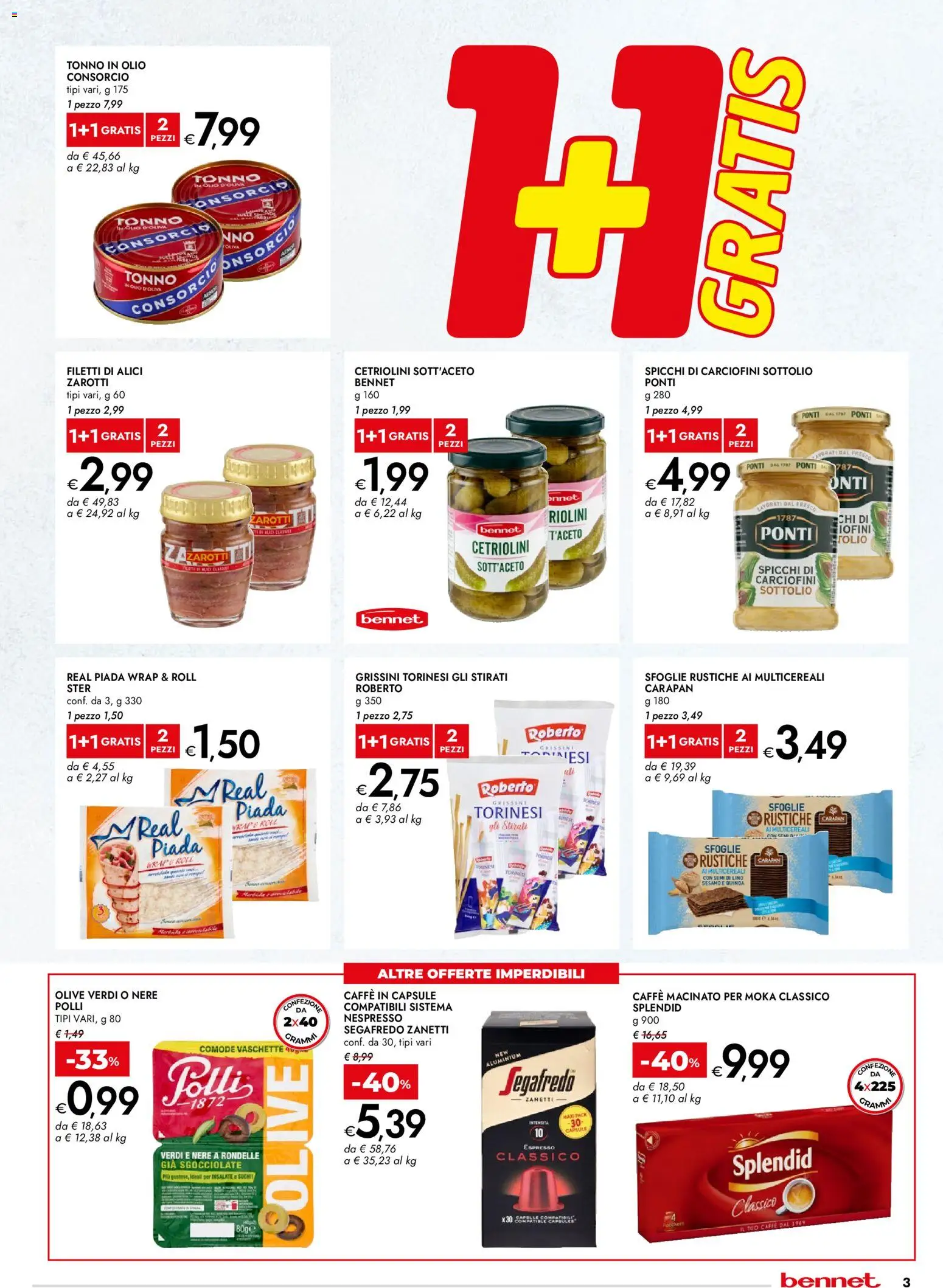 Volantino bennet del 23.04.2026 | Pagina: 3 | Prodotti: Olio, Olive, Quinoa, Macinato