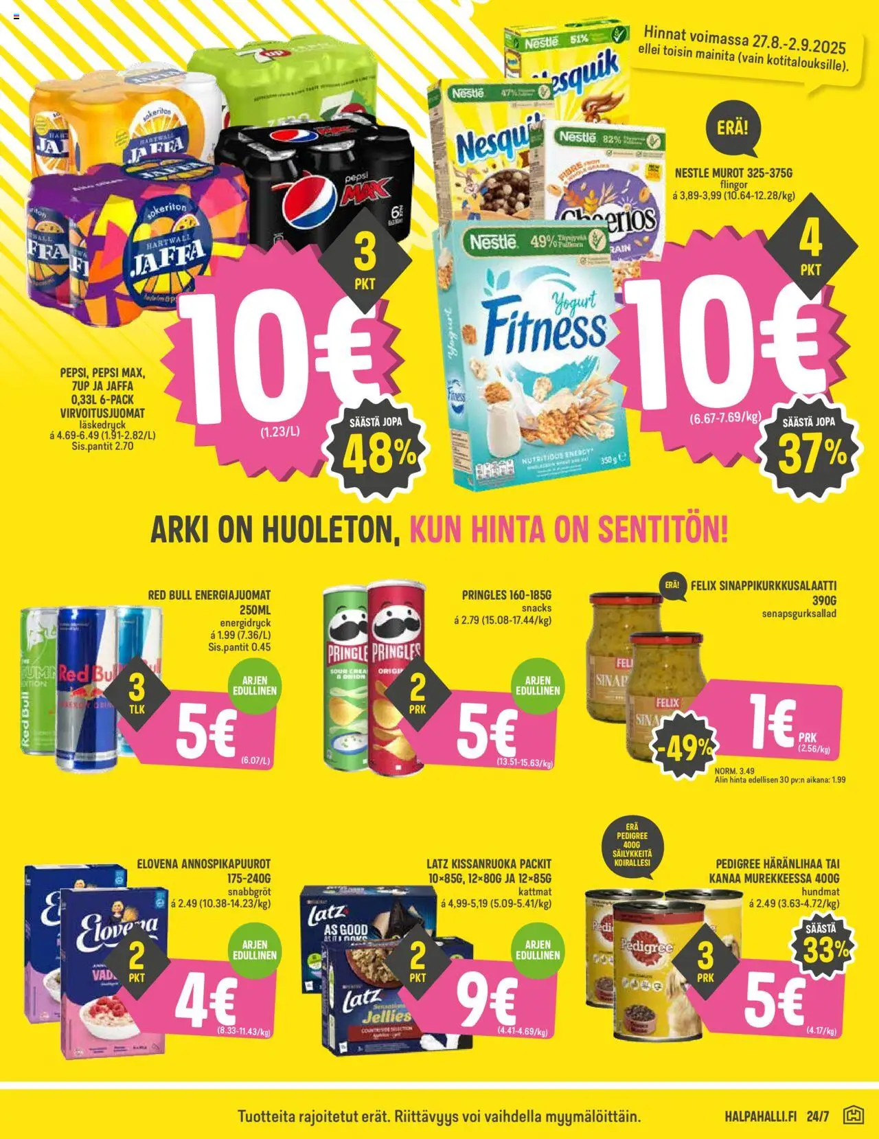  | Sivu: 5 | Tuotteet: Virvoitusjuomat, Kissanruoka, Voi, Pepsi